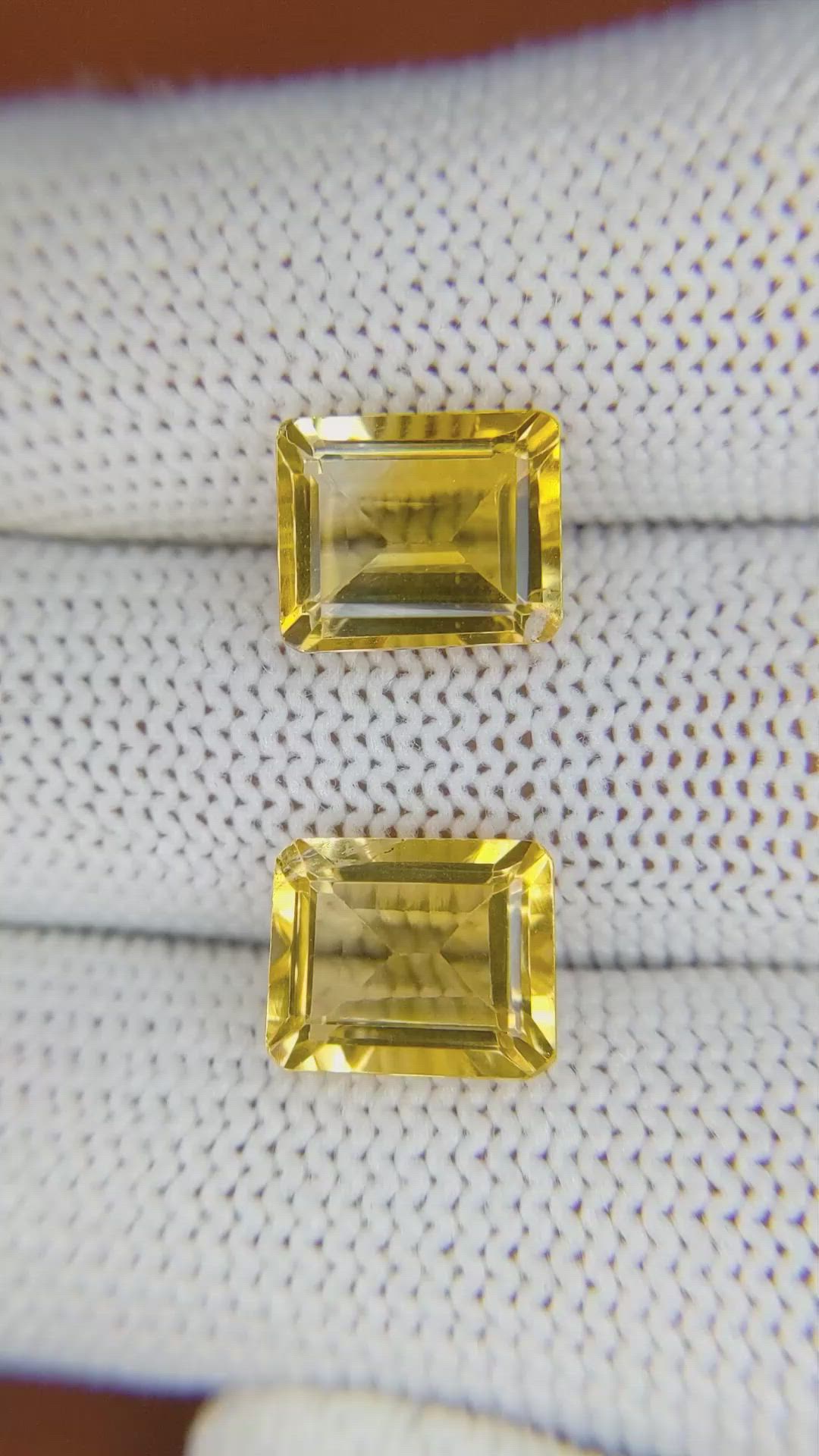6.27 Ct.Tw.Total Carat Weight Citrine Pair from Brazil Size Video
