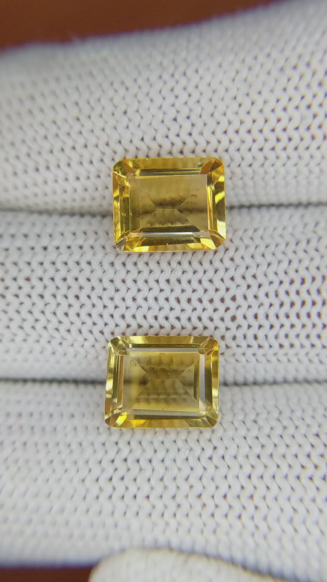 5.49 Ct.Tw.Total Carat Weight Citrine Pair from Brazil Size Video