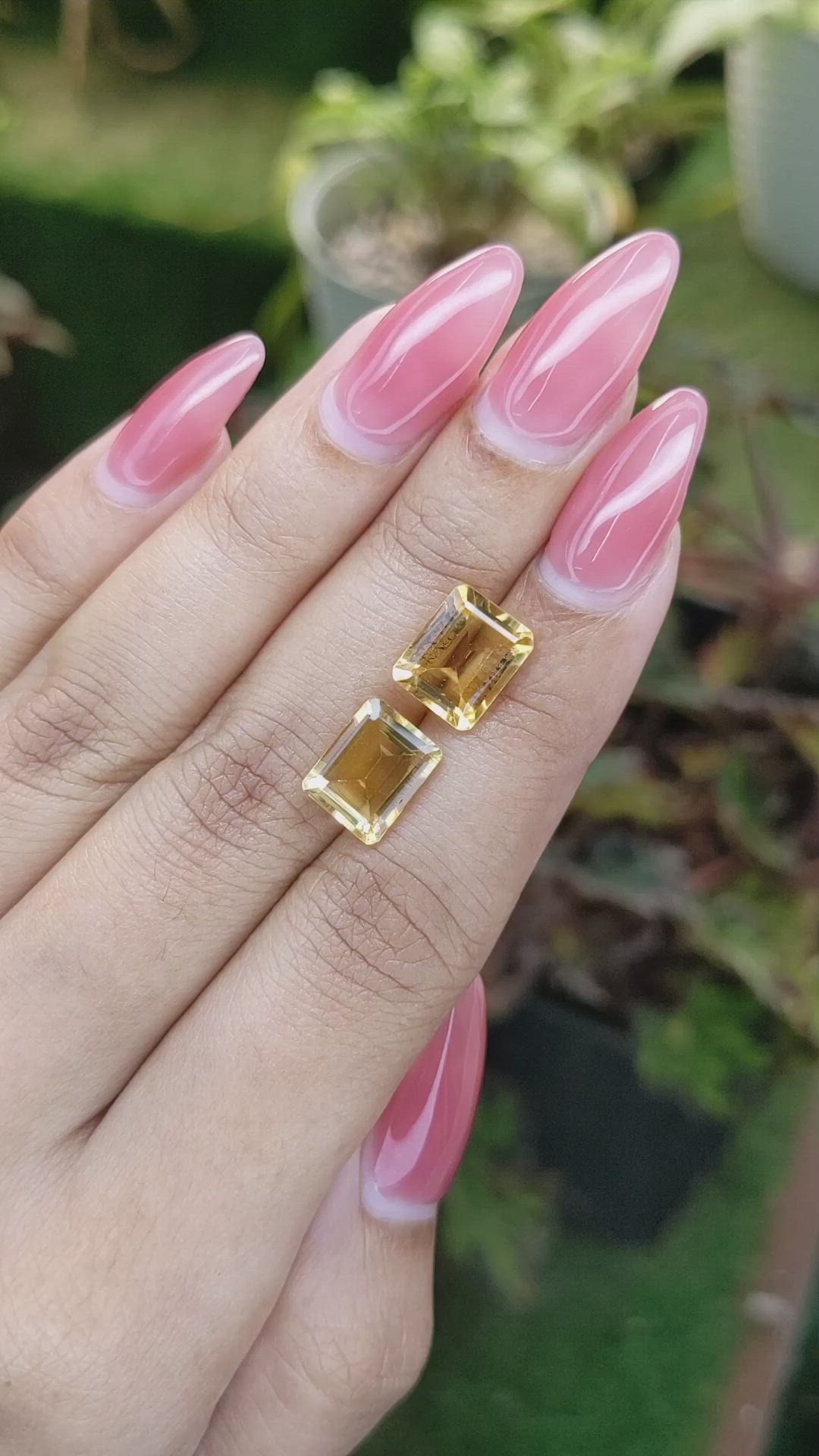 5.49 Ct.Tw.Total Carat Weight Citrine Pair from Brazil Size Video