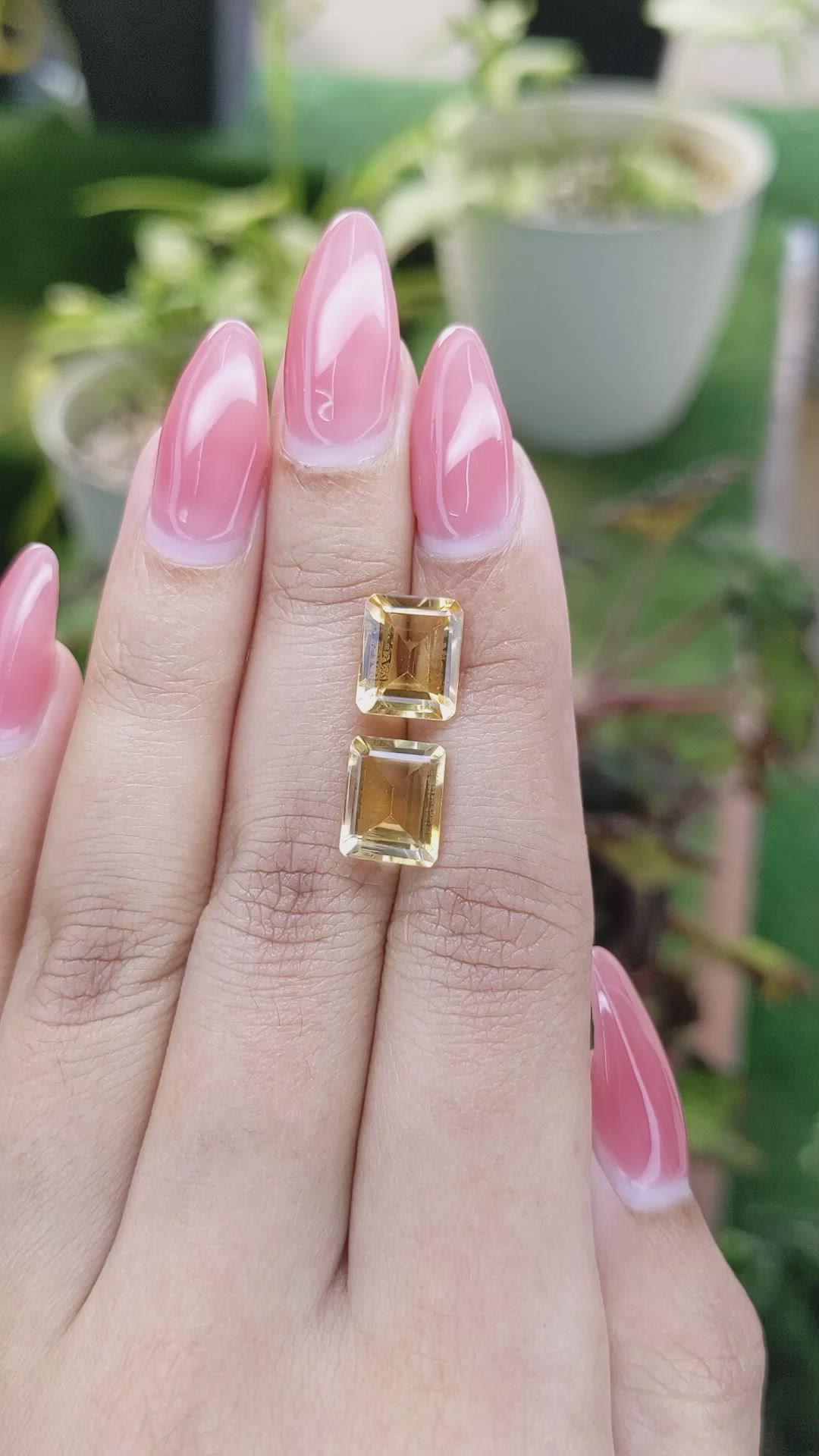 5.49 Ct.Tw.Total Carat Weight Citrine Pair from Brazil Size Video