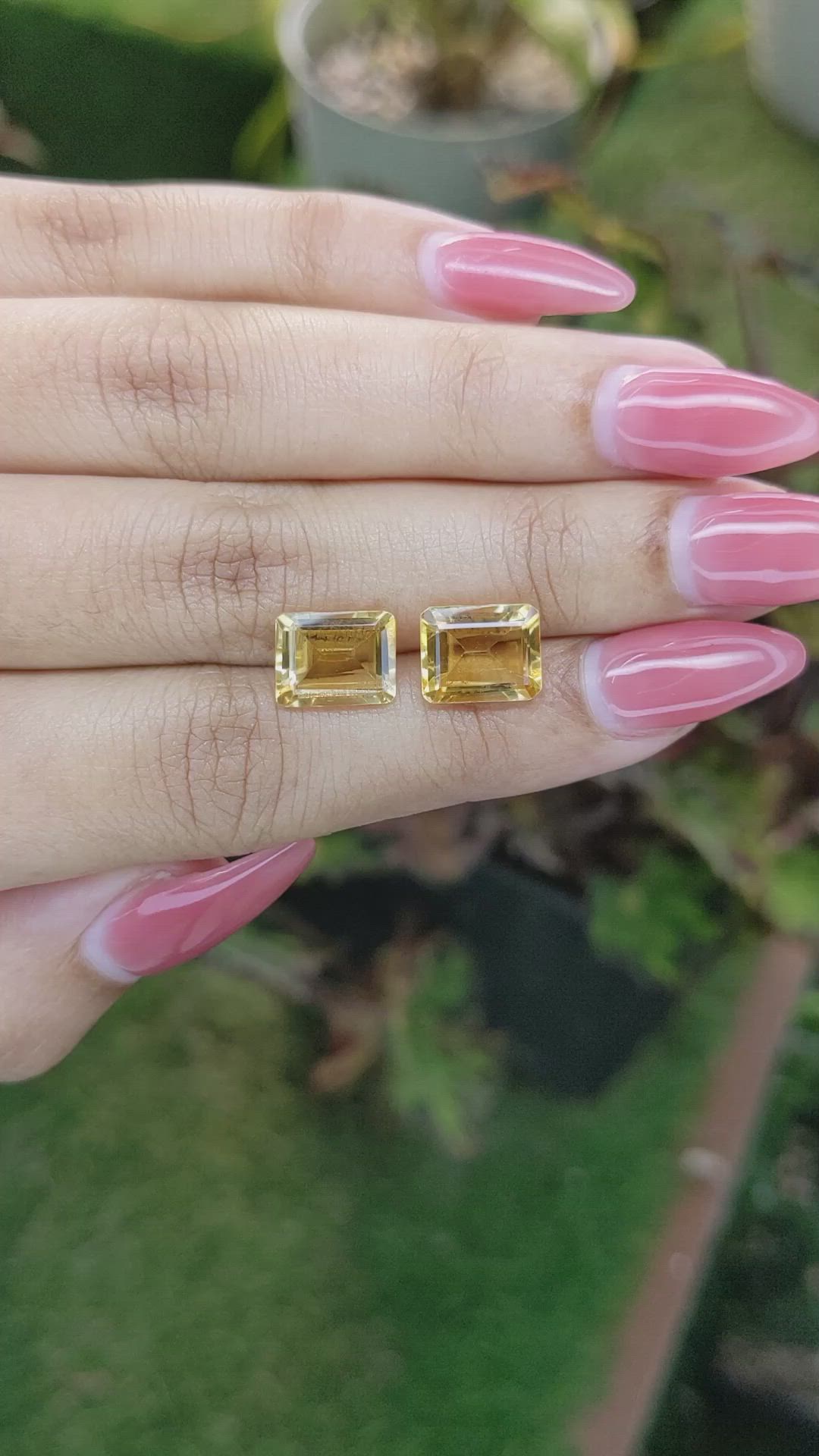 5.49 Ct.Tw.Total Carat Weight Citrine Pair from Brazil Size Video