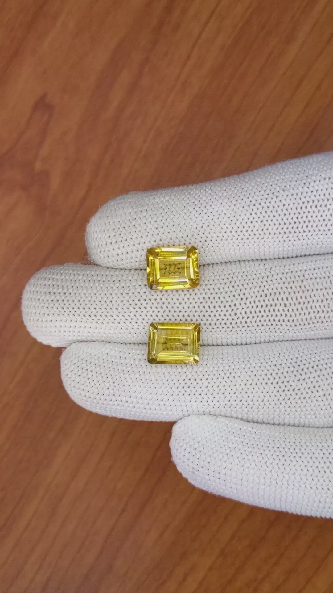 5.49 Ct.Tw.Total Carat Weight Citrine Pair from Brazil Size Video