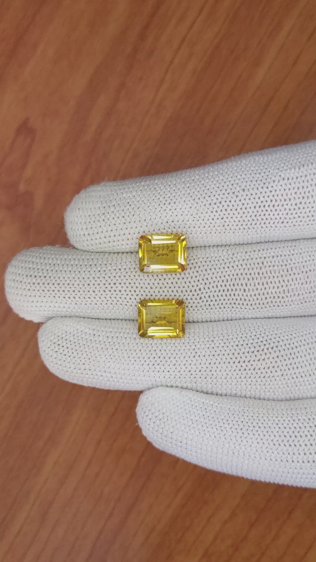 5.36 Ct.Tw.Total Carat Weight Citrine Pair from Brazil Size Video