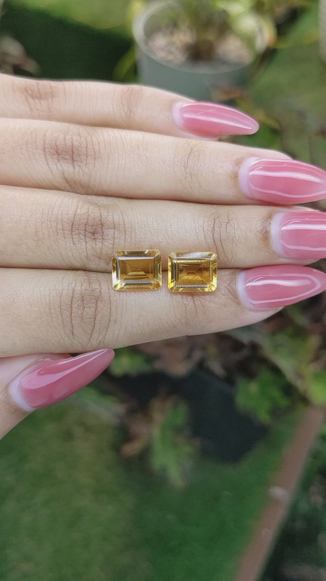 5.36&nbsp;Ct.Tw.Total Carat Weight Citrine Pair from Brazil Size Video