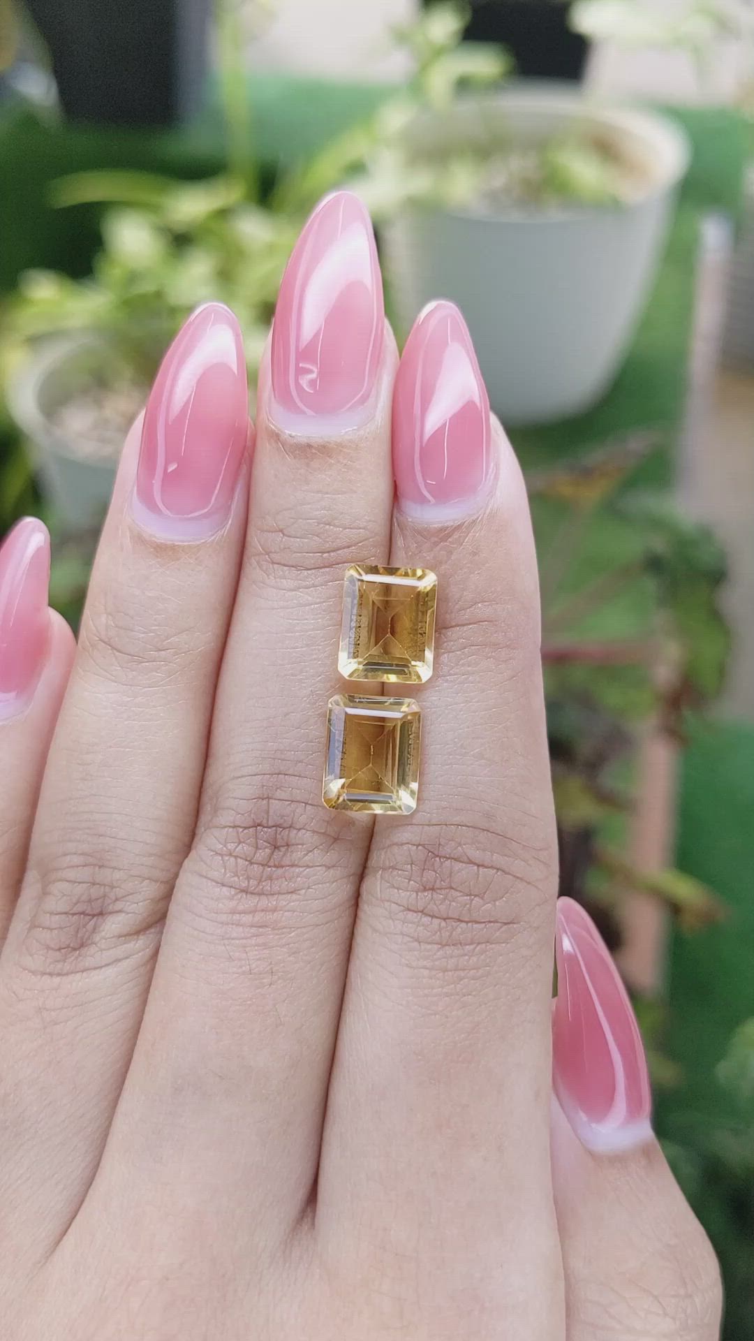 5.36 Ct.Tw.Total Carat Weight Citrine Pair from Brazil Size Video