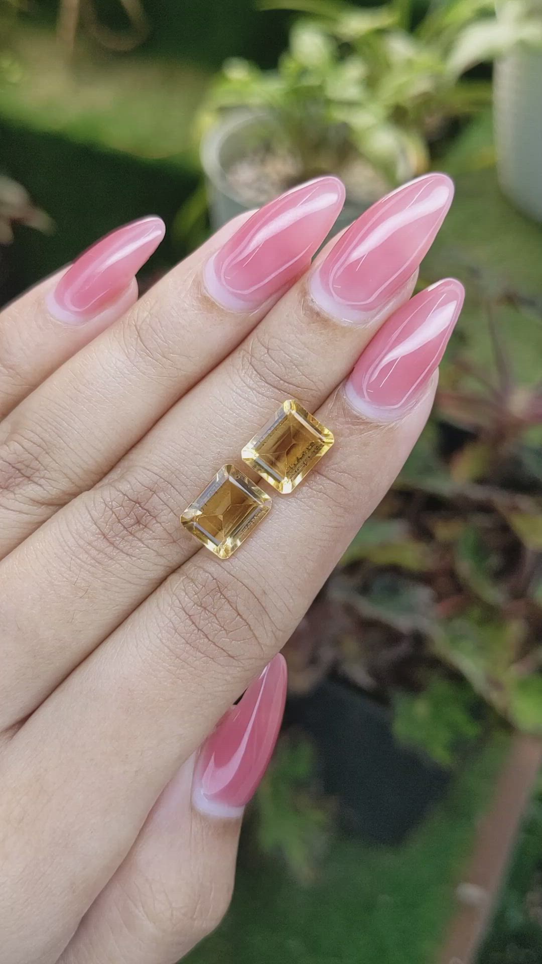 5.36 Ct.Tw.Total Carat Weight Citrine Pair from Brazil Size Video