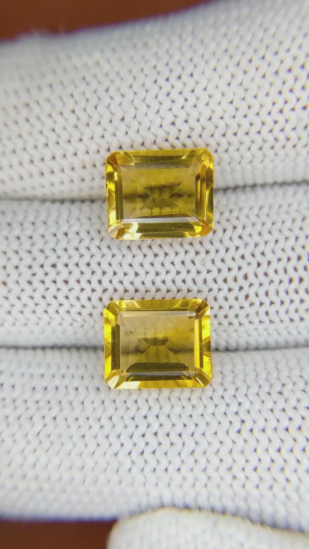 5.36 Ct.Tw.Total Carat Weight Citrine Pair from Brazil Size Video