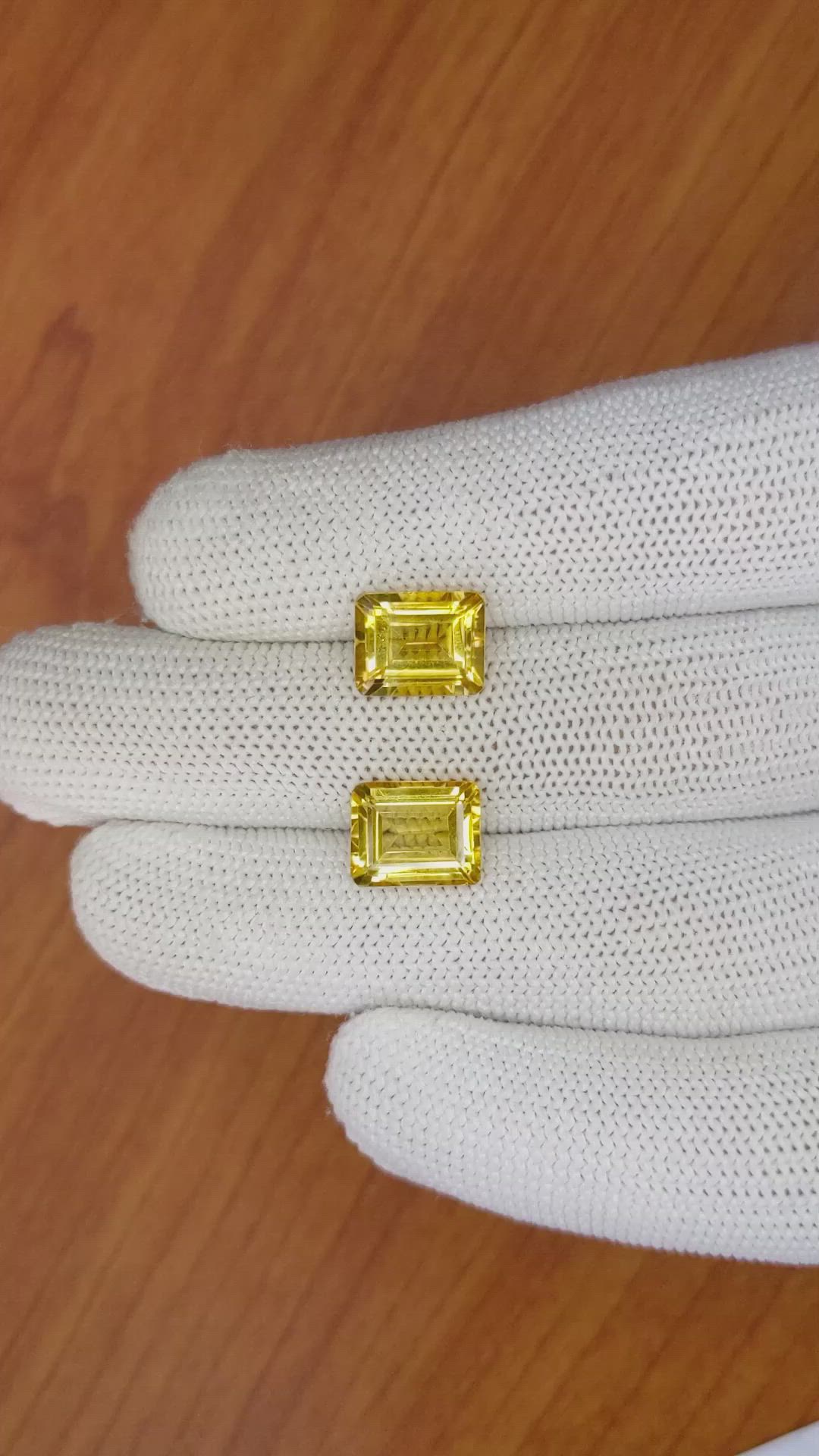 6.48 Ct.Tw.Total Carat Weight Citrine Pair from Brazil Size Video