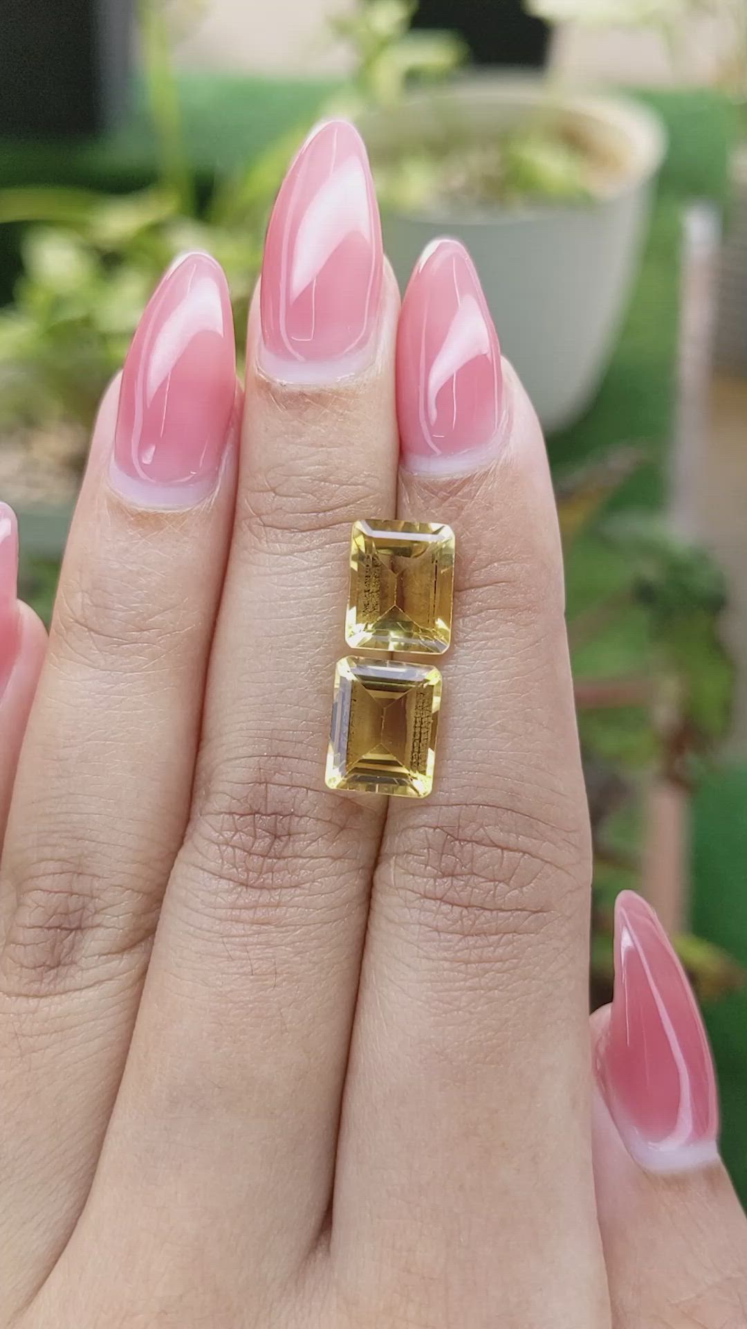 6.48 Ct.Tw.Total Carat Weight Citrine Pair from Brazil Size Video
