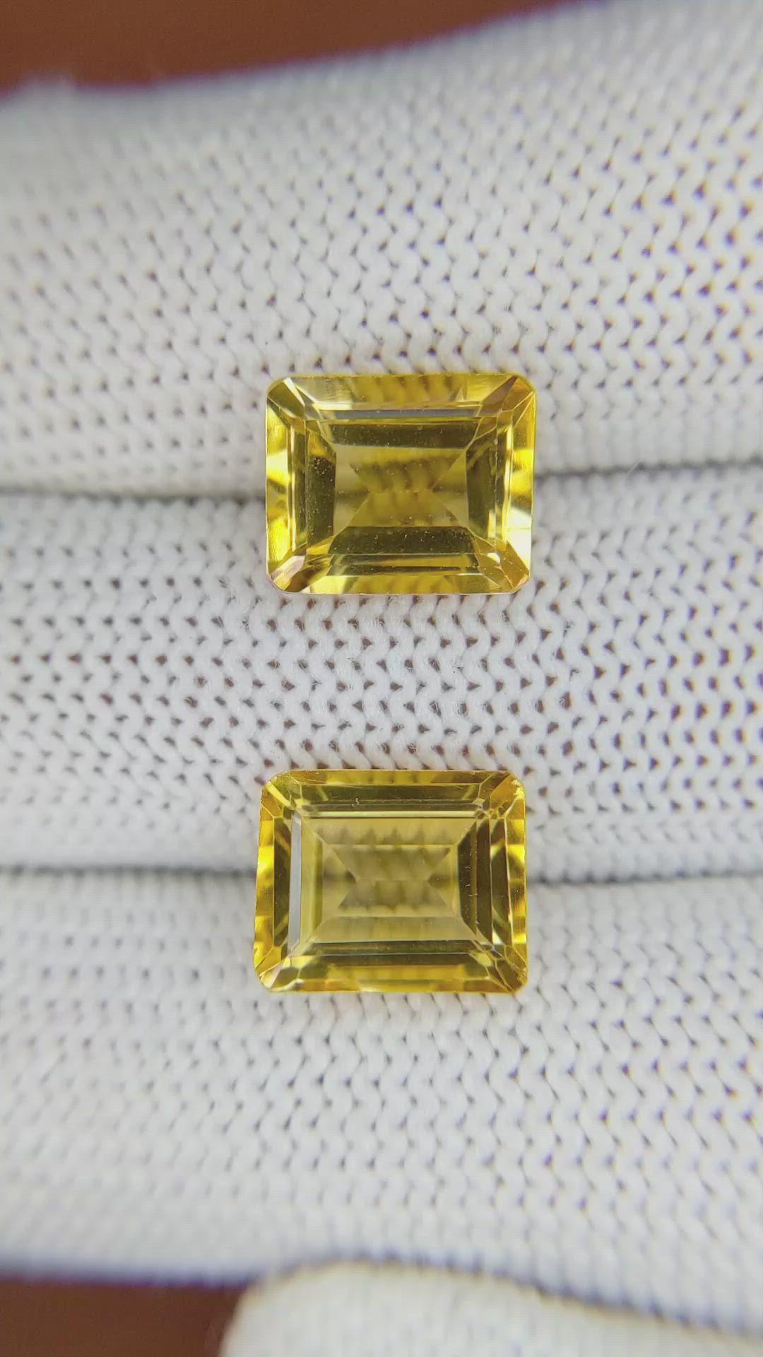 6.48 Ct.Tw.Total Carat Weight Citrine Pair from Brazil Size Video