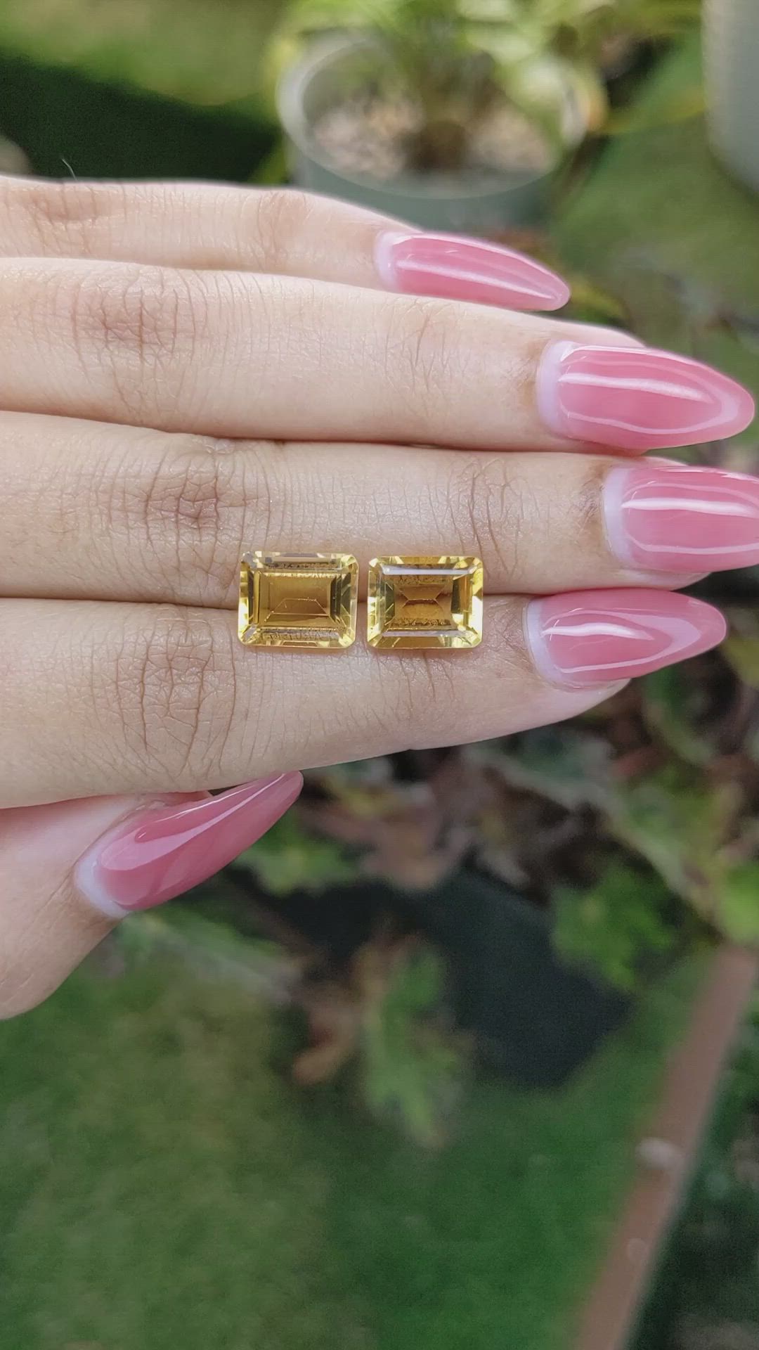6.48 Ct.Tw.Total Carat Weight Citrine Pair from Brazil Size Video