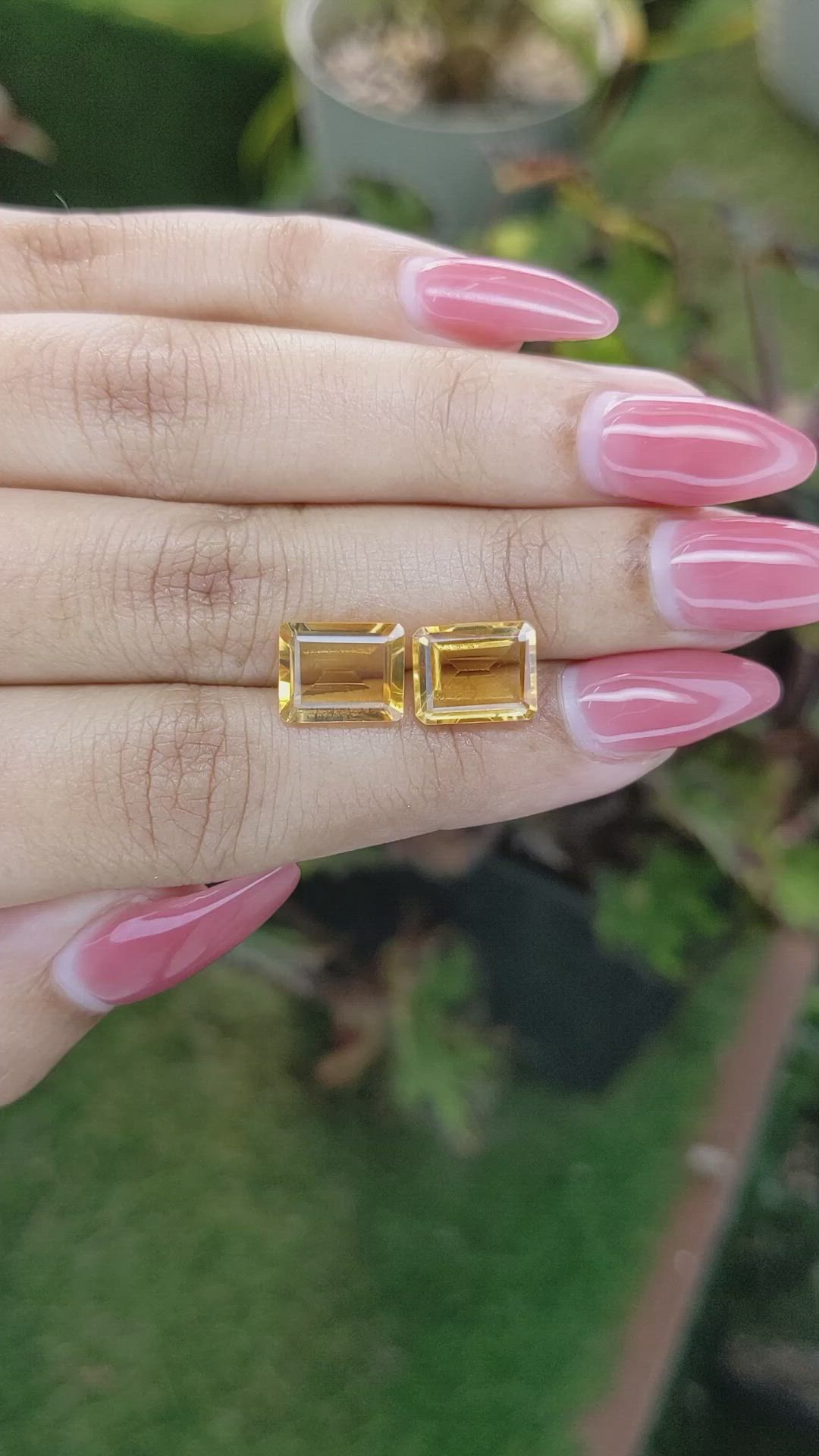 5.58 Ct.Tw.Total Carat Weight Citrine Pair from Brazil Size Video