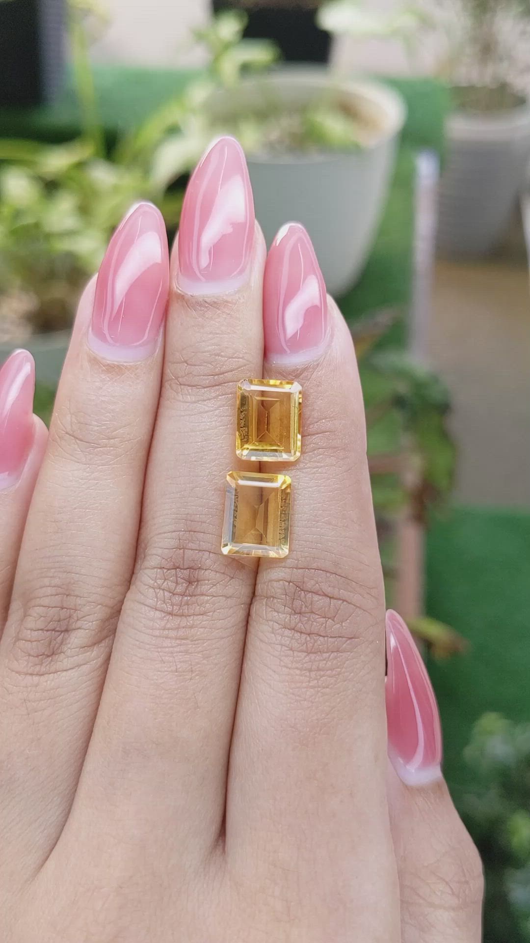 5.58 Ct.Tw.Total Carat Weight Citrine Pair from Brazil Size Video