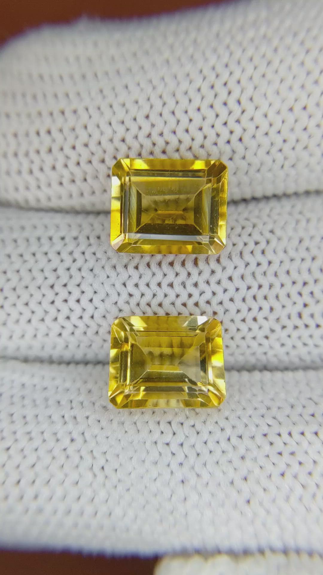 6.10 Ct.Tw.Total Carat Weight Citrine Pair from Brazil Size Video