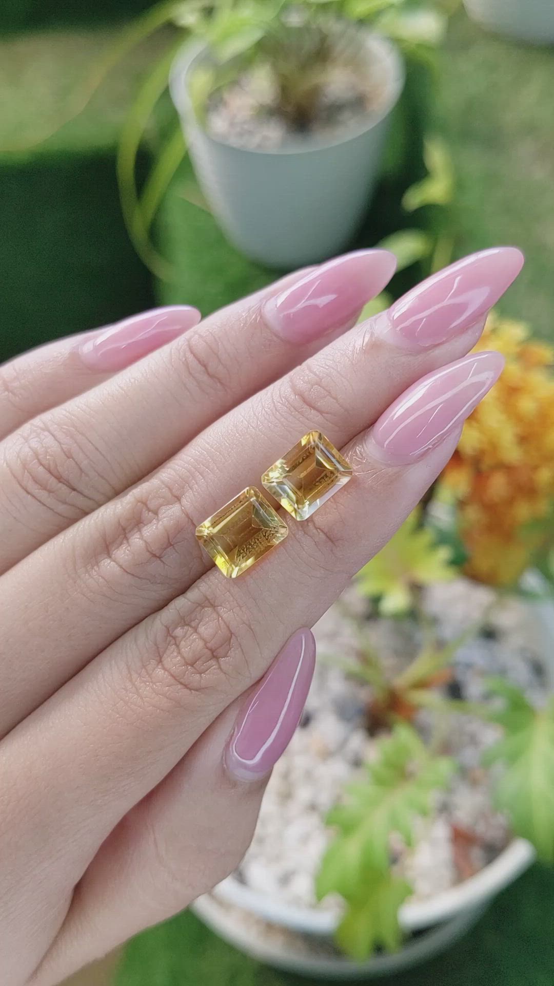 6.10 Ct.Tw.Total Carat Weight Citrine Pair from Brazil Size Video