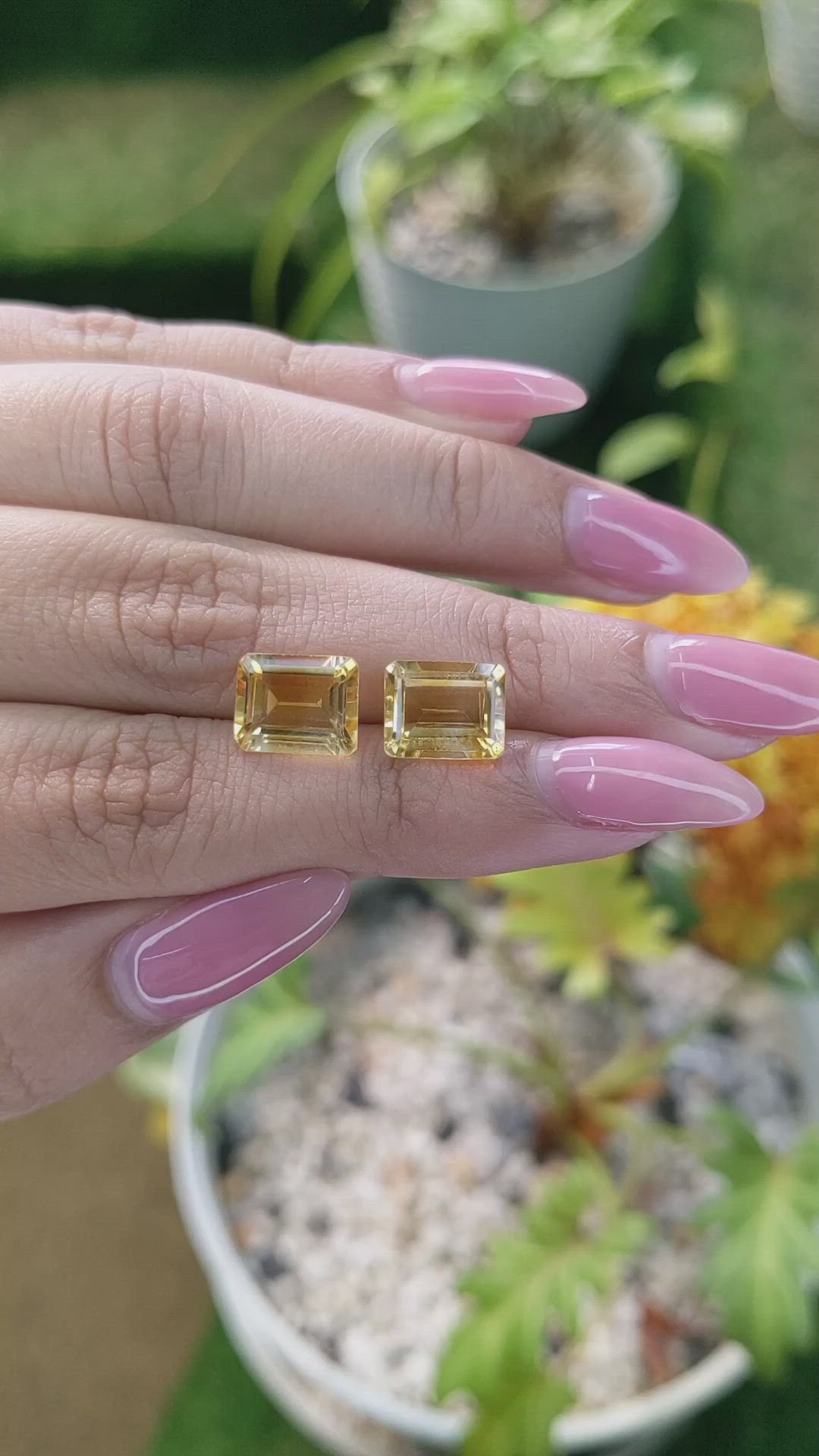 5.93 Ct.Tw.Total Carat Weight Citrine Pair from Brazil Size Video