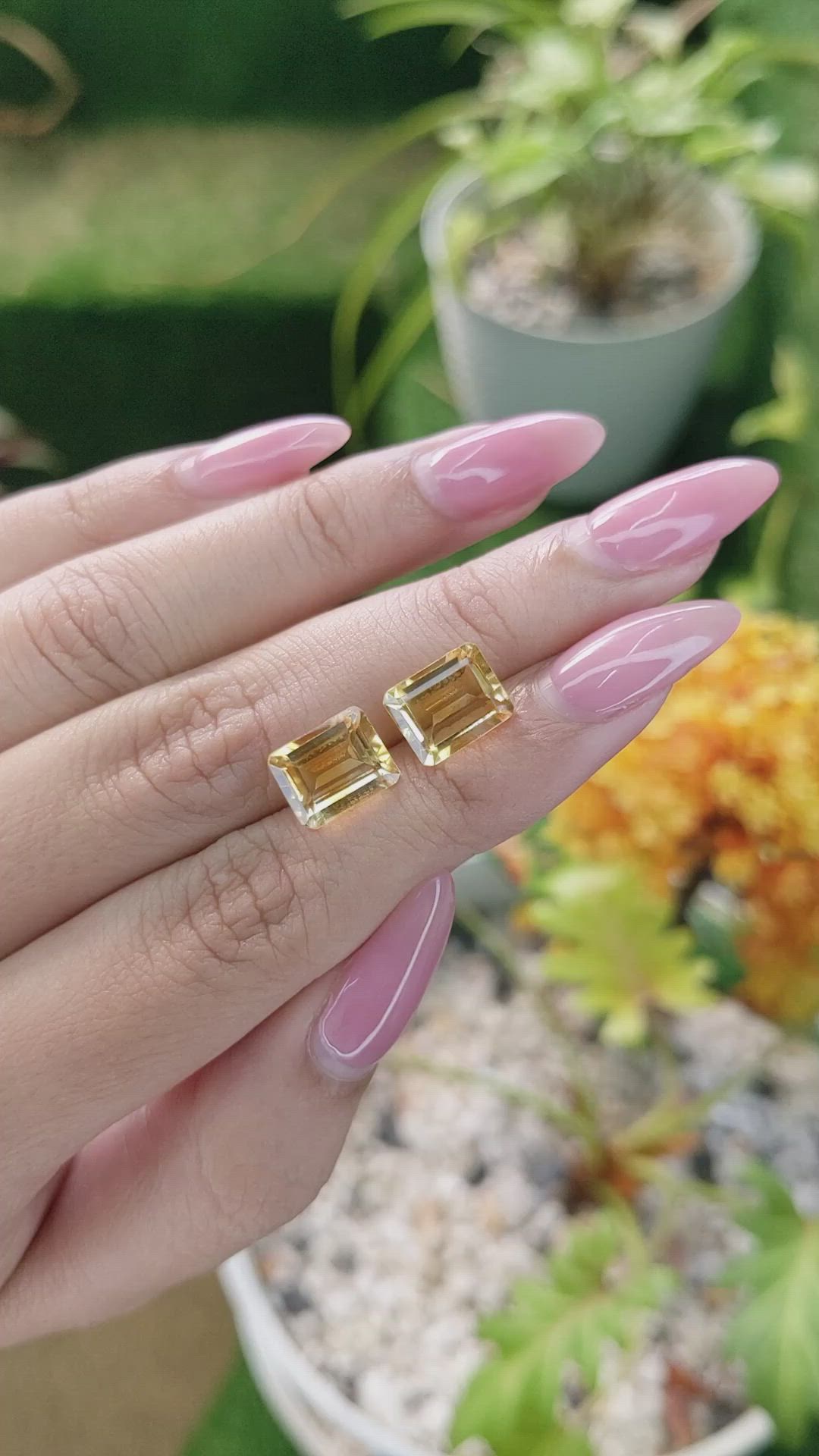 5.93&nbsp;Ct.Tw.Total Carat Weight Citrine Pair from Brazil Size Video