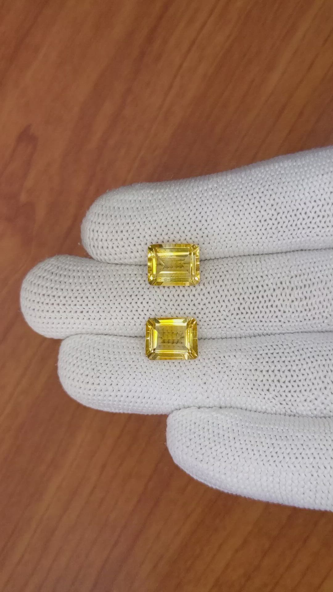 5.93 Ct.Tw.Total Carat Weight Citrine Pair from Brazil Size Video