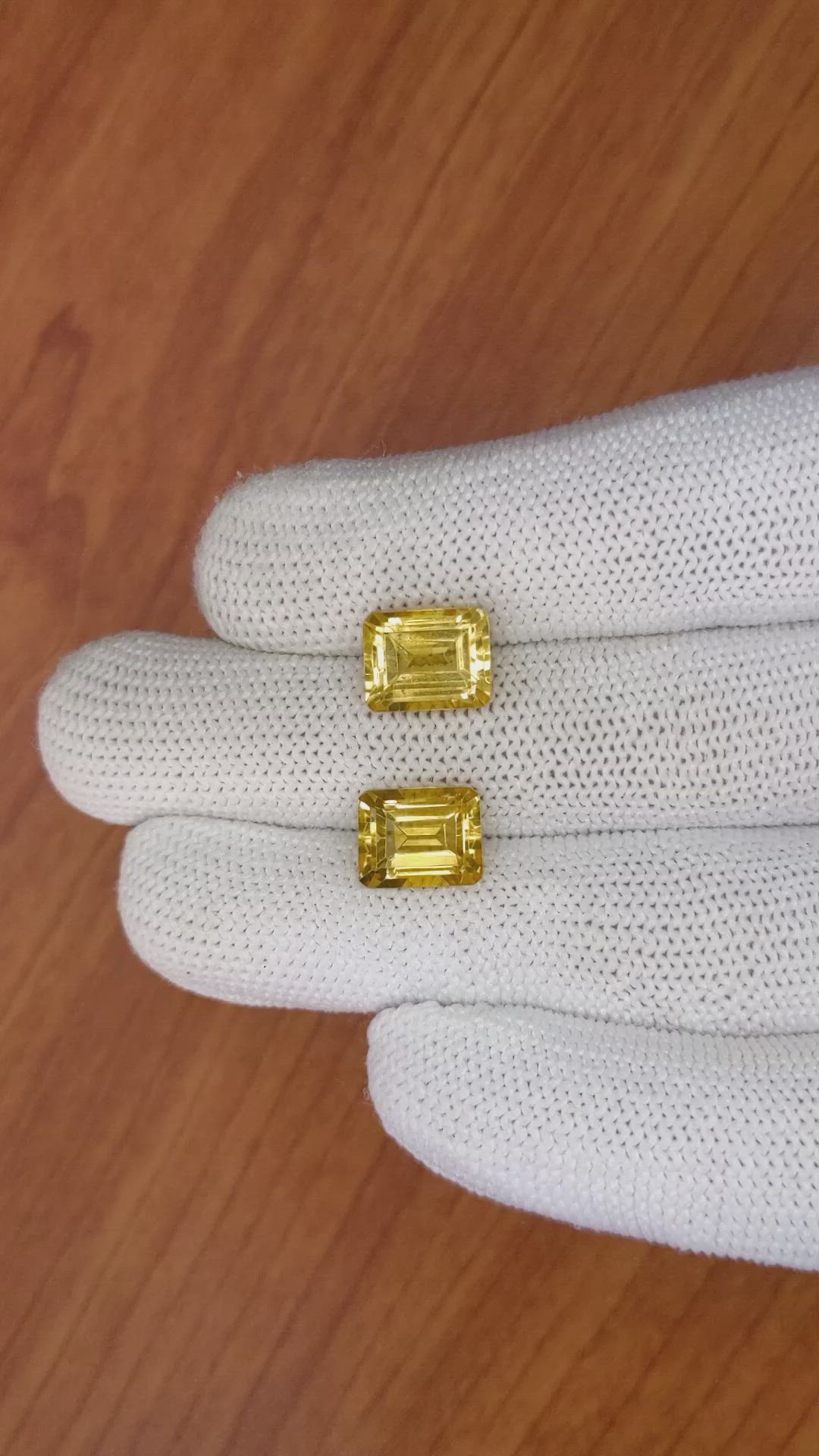 6.88&nbsp;Ct.Tw.Total Carat Weight Citrine Pair from Brazil Size Video