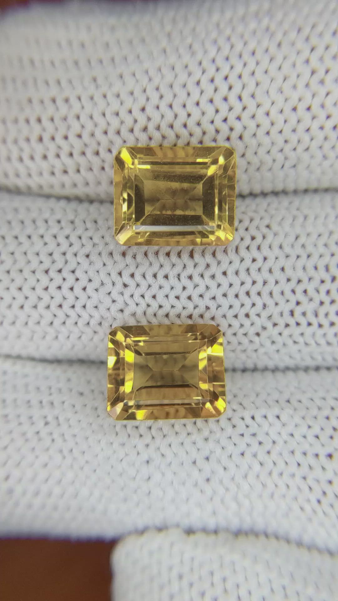 6.88 Ct.Tw.Total Carat Weight Citrine Pair from Brazil Size Video