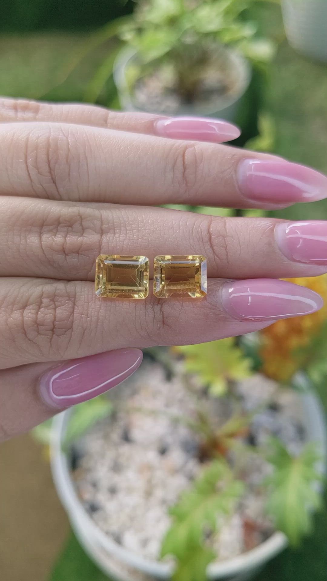 6.88&nbsp;Ct.Tw.Total Carat Weight Citrine Pair from Brazil Size Video