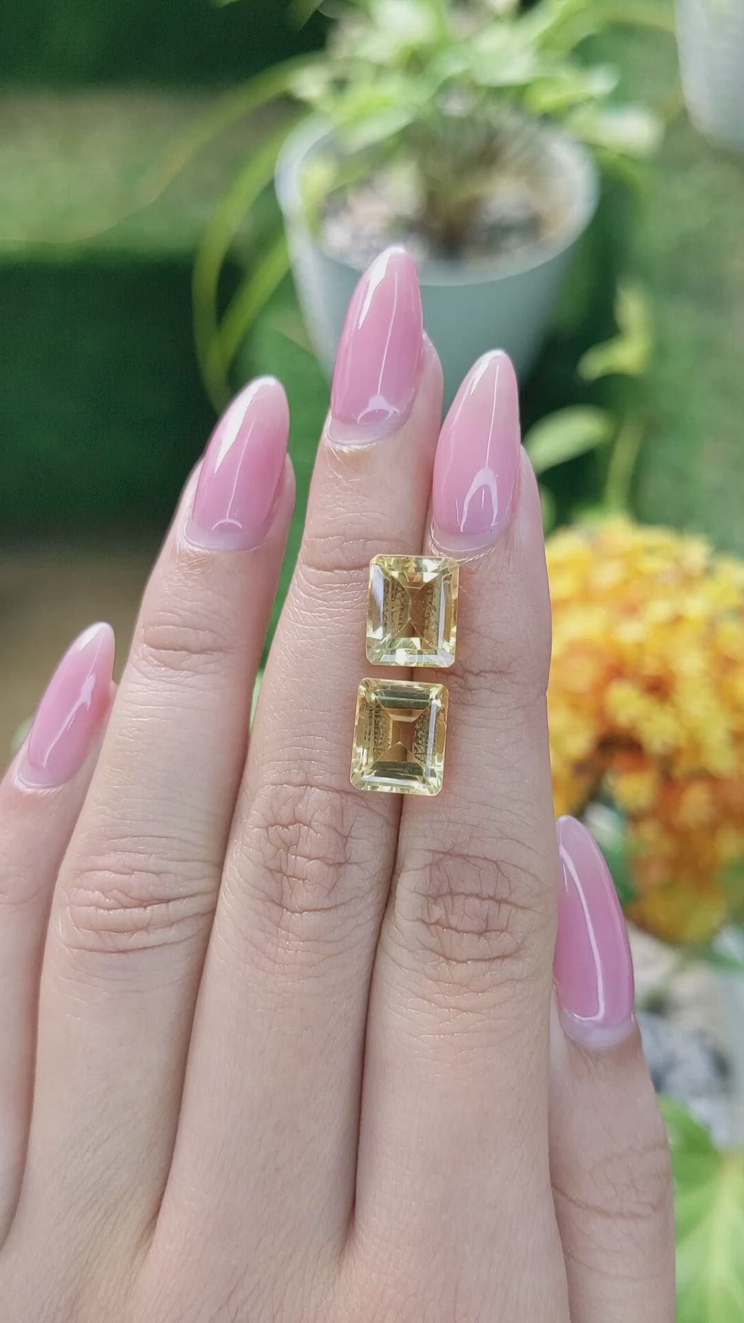 7.91&nbsp;Ct.Tw.Total Carat Weight Citrine Pair from Brazil Size Video