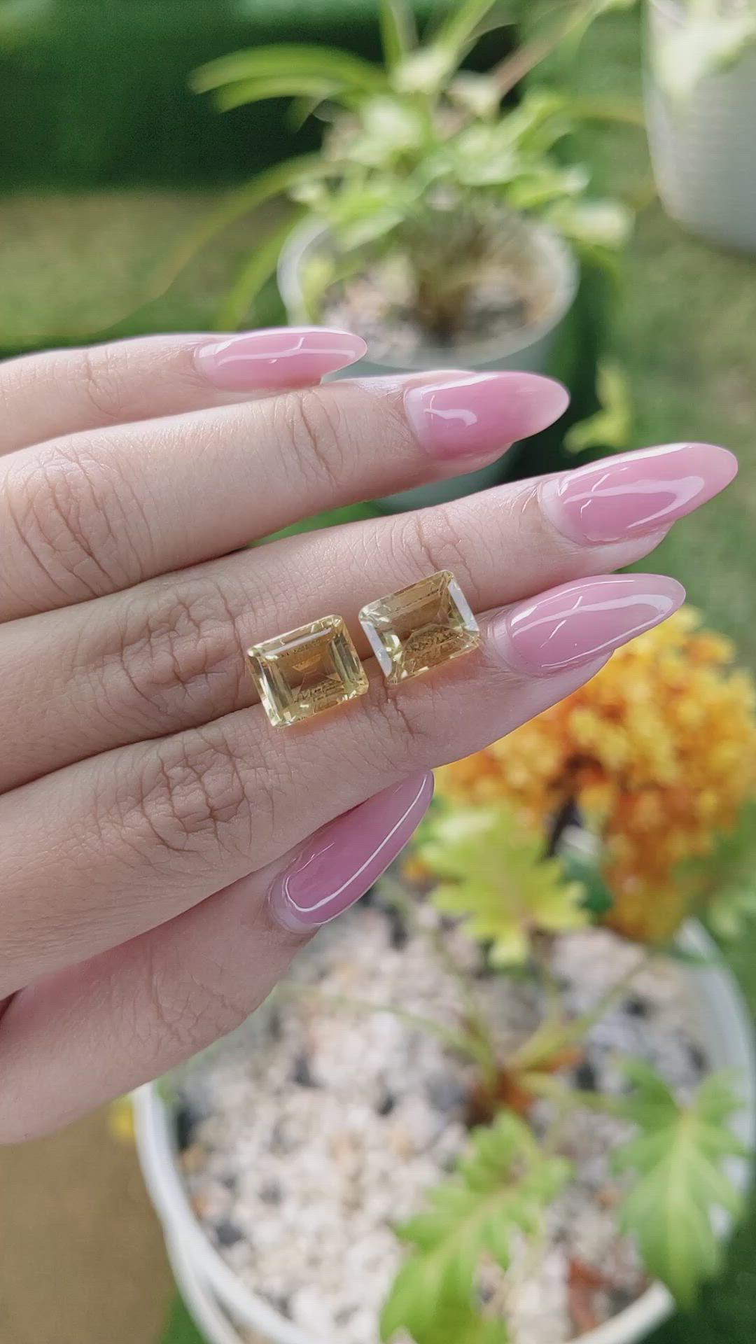 7.91&nbsp;Ct.Tw.Total Carat Weight Citrine Pair from Brazil Size Video