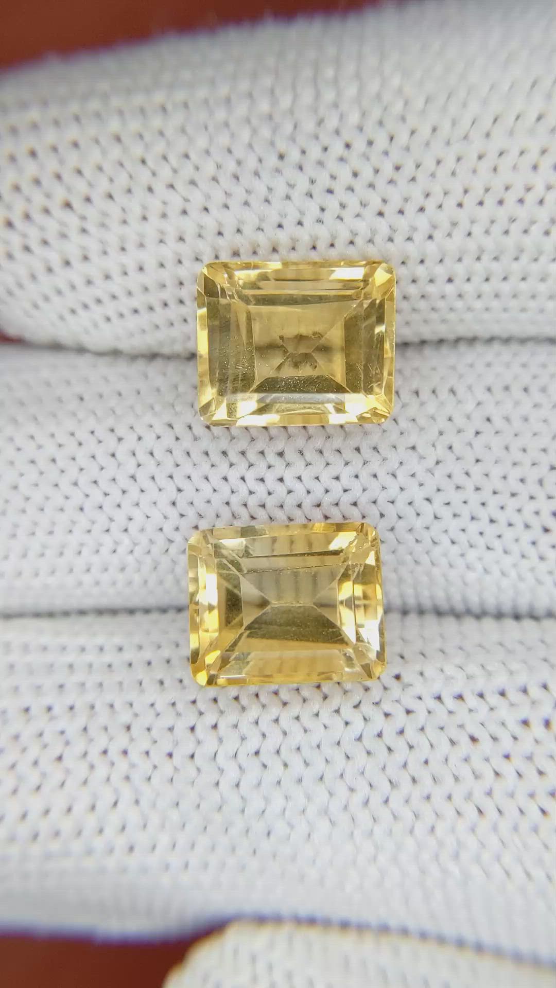 7.91&nbsp;Ct.Tw.Total Carat Weight Citrine Pair from Brazil Size Video