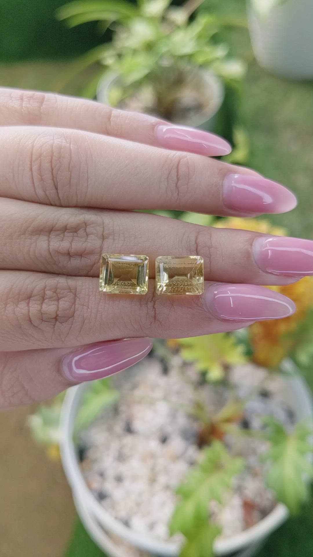 7.91 Ct.Tw.Total Carat Weight Citrine Pair from Brazil Size Video
