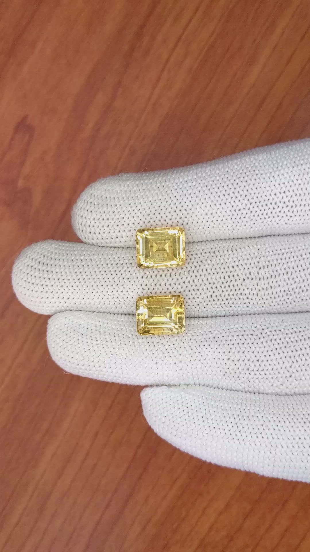 7.91 Ct.Tw.Total Carat Weight Citrine Pair from Brazil Size Video