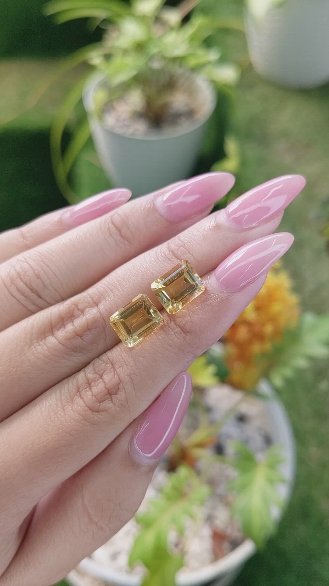 6.17 Ct.Tw.Total Carat Weight Citrine Pair from Brazil Size Video
