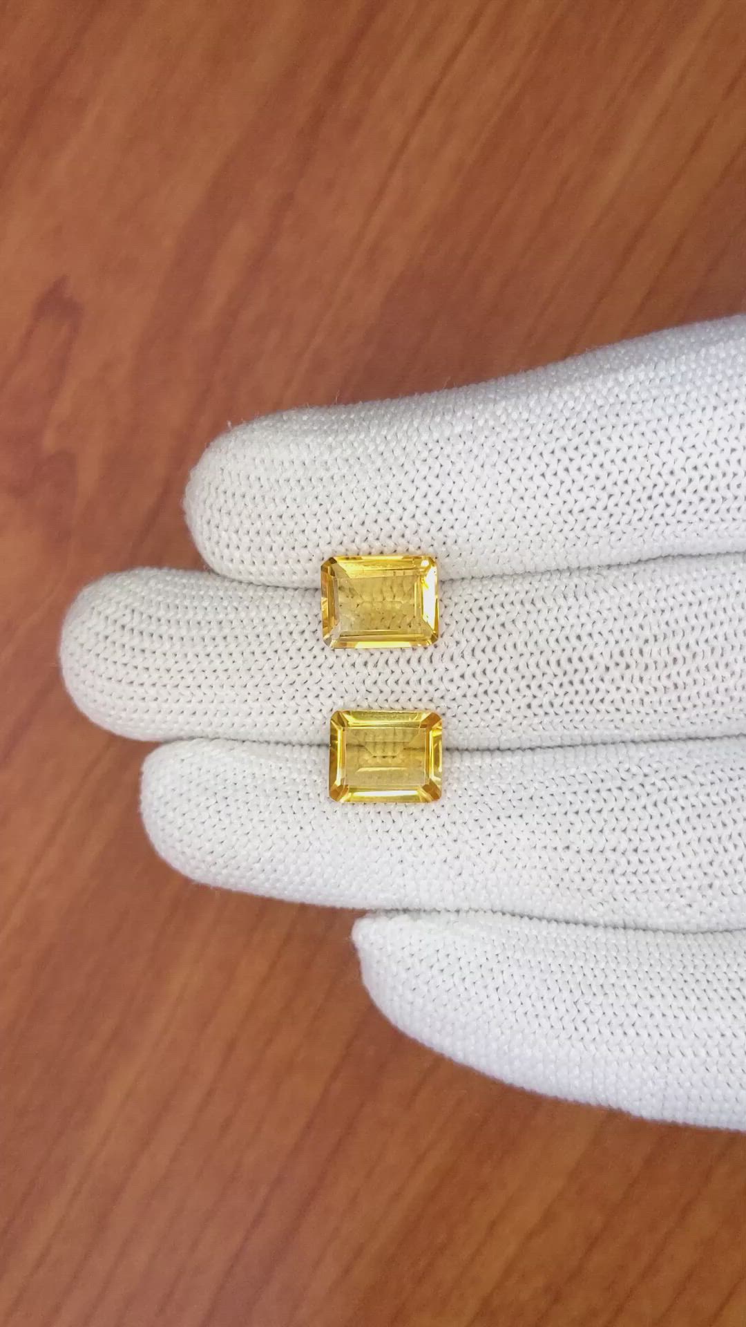 5.47 Ct.Tw.Total Carat Weight Citrine Pair from Brazil Size Video