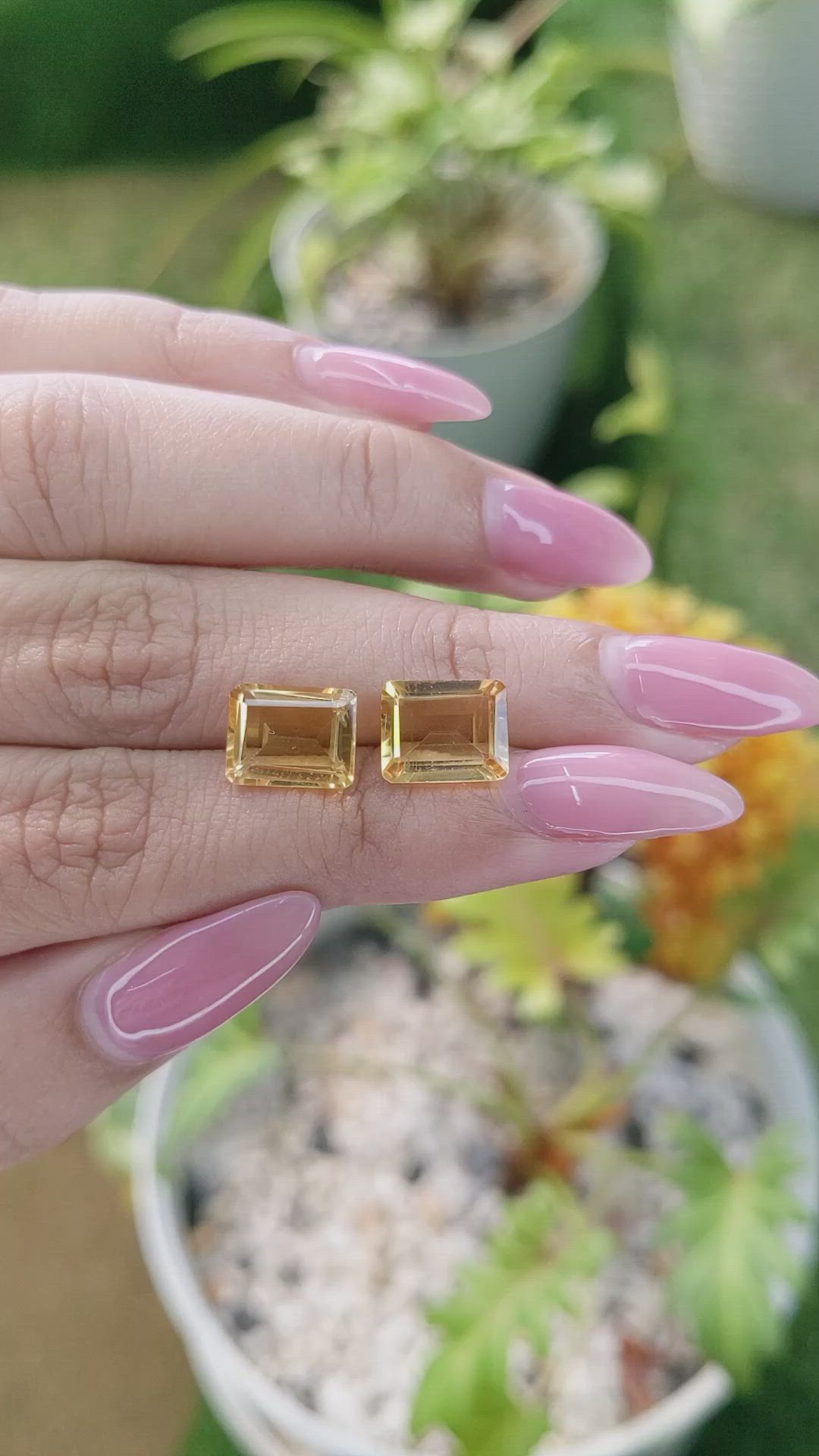 5.47 Ct.Tw.Total Carat Weight Citrine Pair from Brazil Size Video