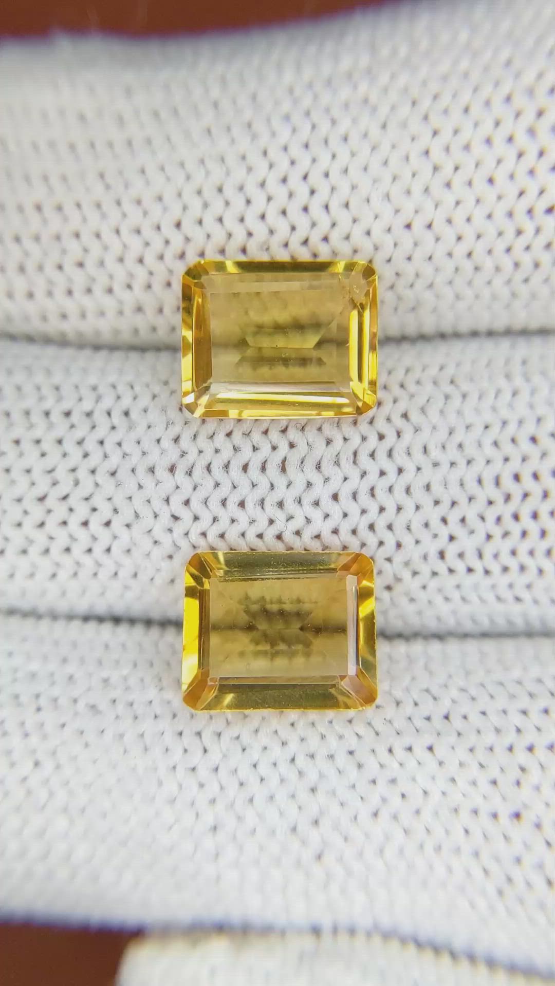 5.47 Ct.Tw.Total Carat Weight Citrine Pair from Brazil Size Video