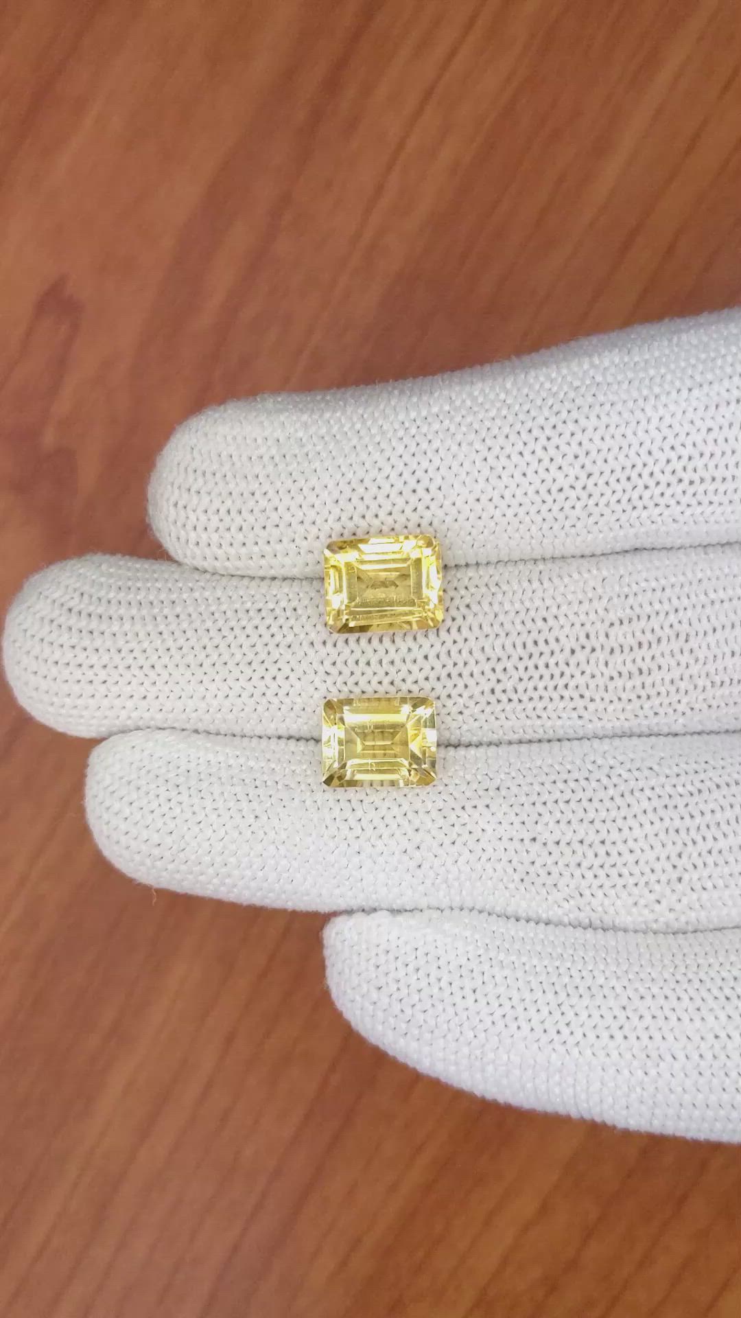 6.62&nbsp;Ct.Tw.Total Carat Weight Citrine Pair from Brazil Size Video