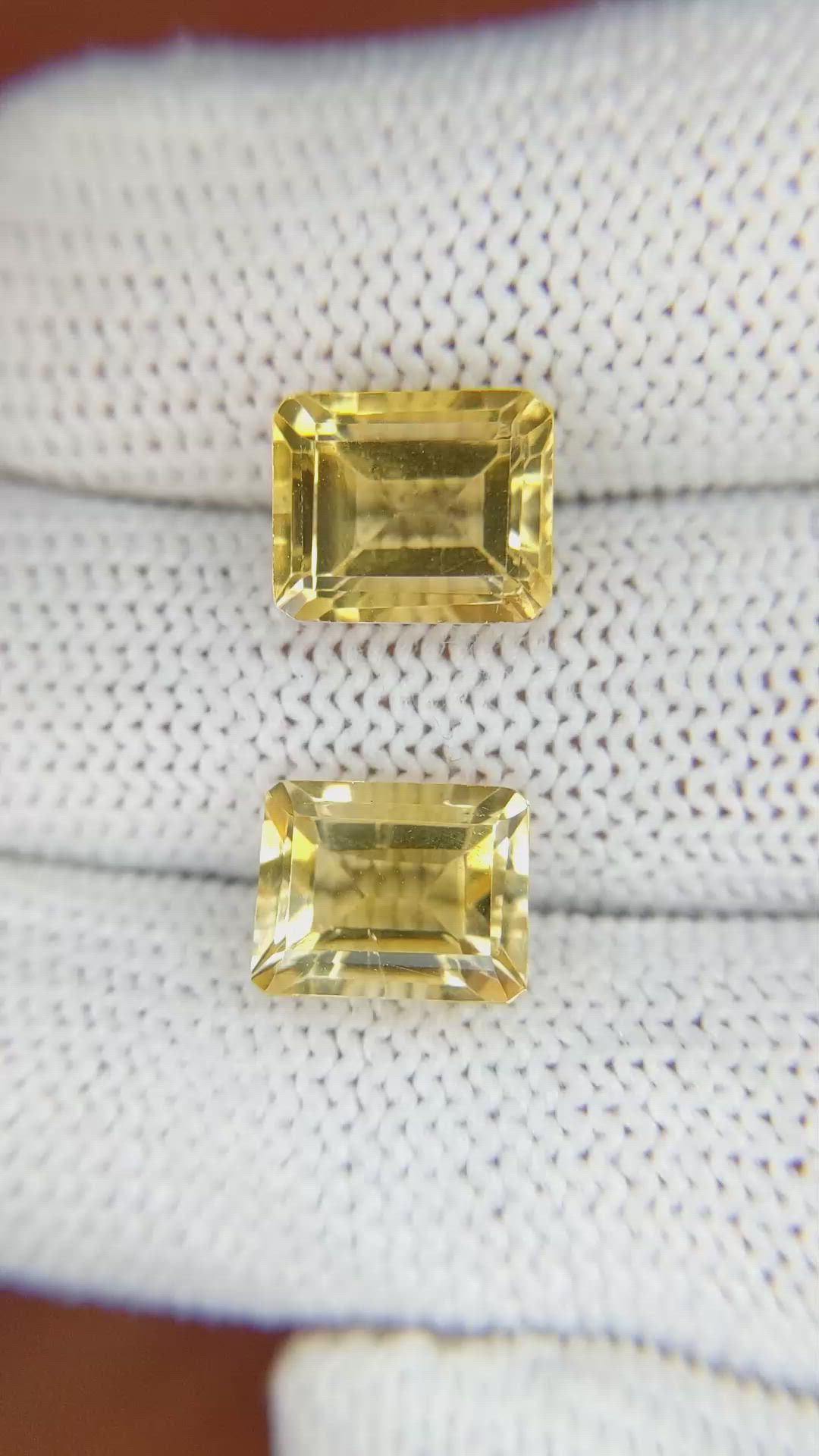 6.62&nbsp;Ct.Tw.Total Carat Weight Citrine Pair from Brazil Size Video