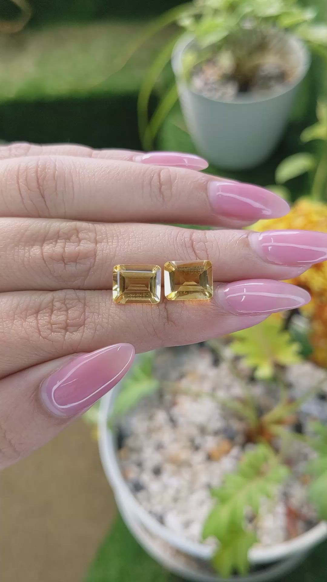 5.26 Ct.Tw.Total Carat Weight Citrine Pair from Brazil Size Video