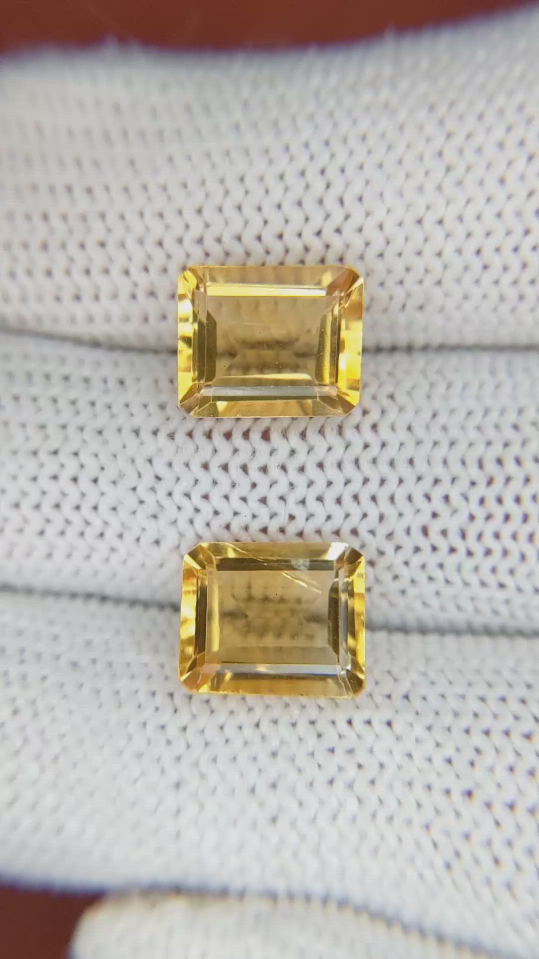 5.75 Ct.Tw.Total Carat Weight Citrine Pair from Brazil Size Video
