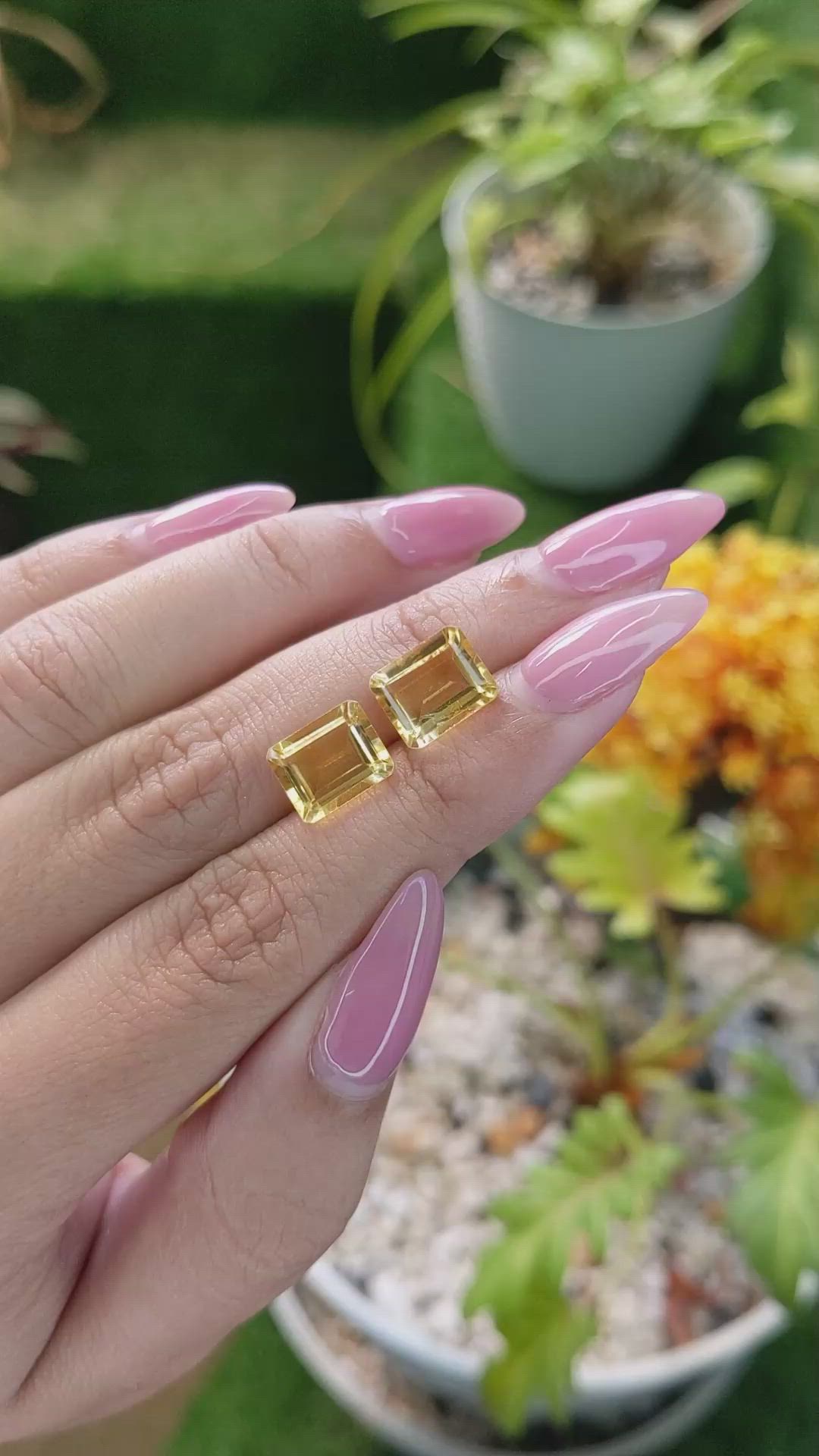 5.75&nbsp;Ct.Tw.Total Carat Weight Citrine Pair from Brazil Size Video