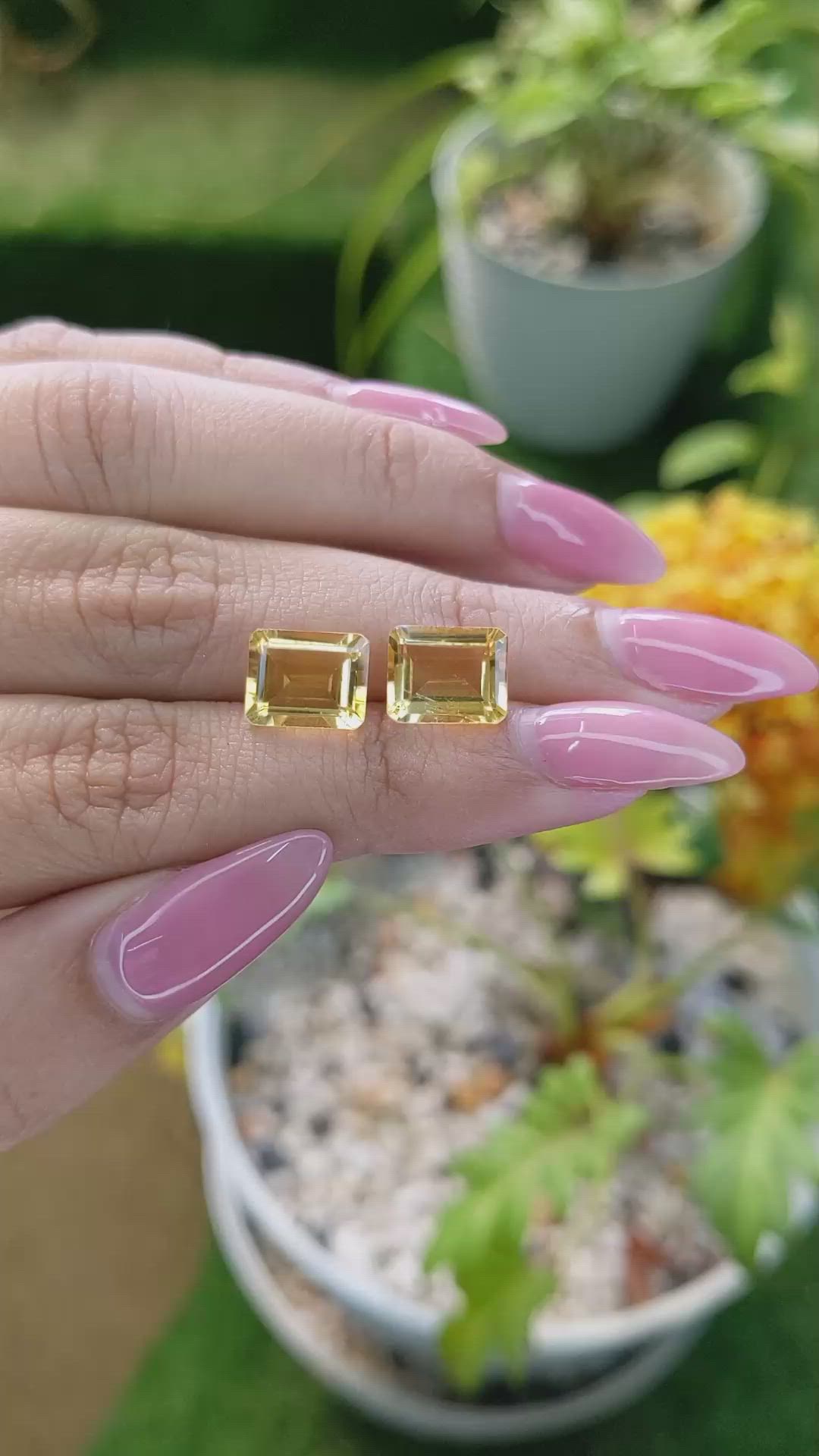 5.75&nbsp;Ct.Tw.Total Carat Weight Citrine Pair from Brazil Size Video