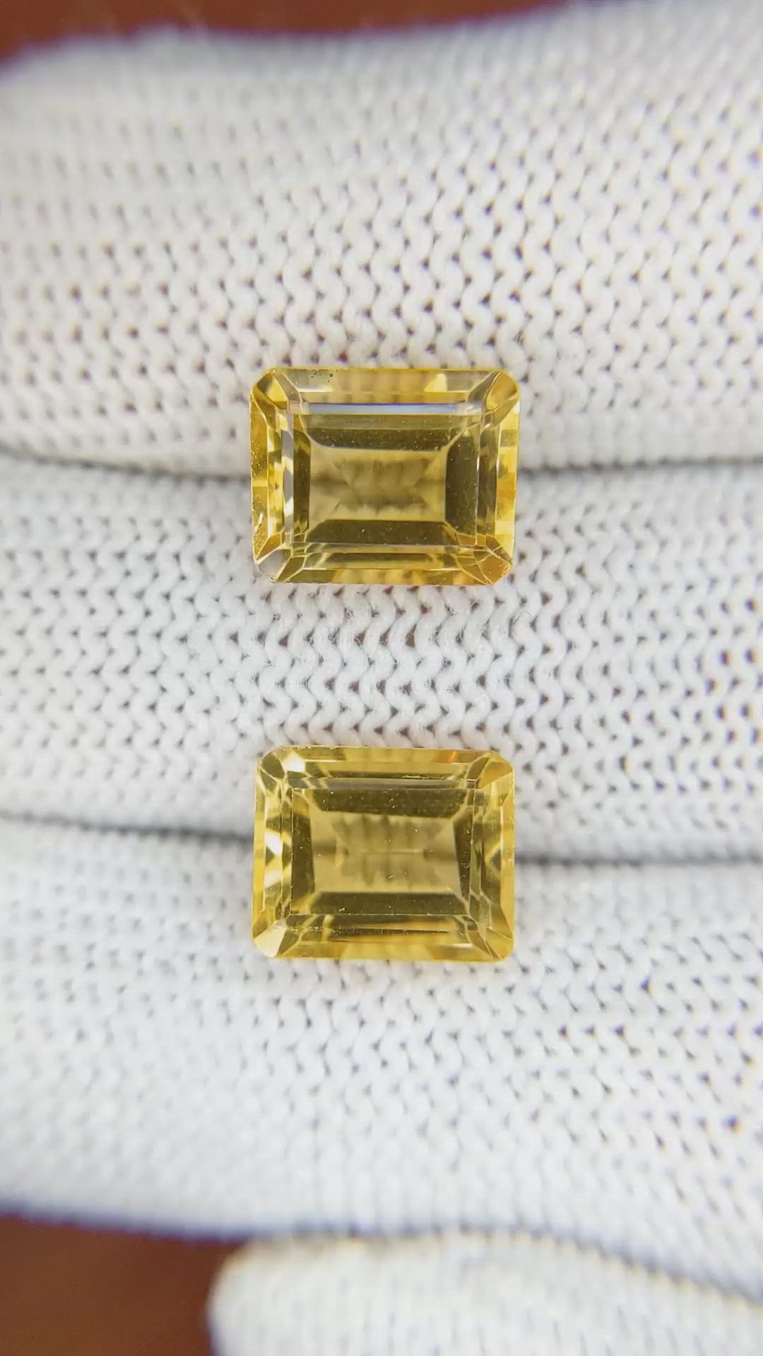 6.79 Ct.Tw.Total Carat Weight Citrine Pair from Brazil Size Video