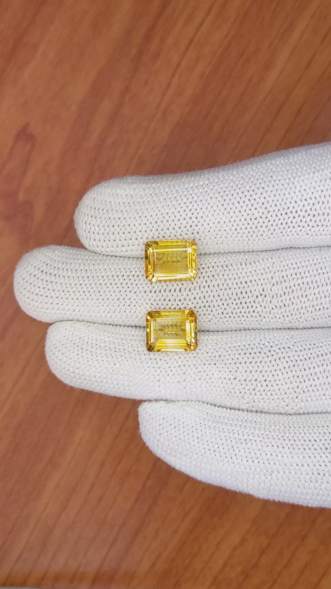 5.99 Ct.Tw.Total Carat Weight Citrine Pair from Brazil Size Video