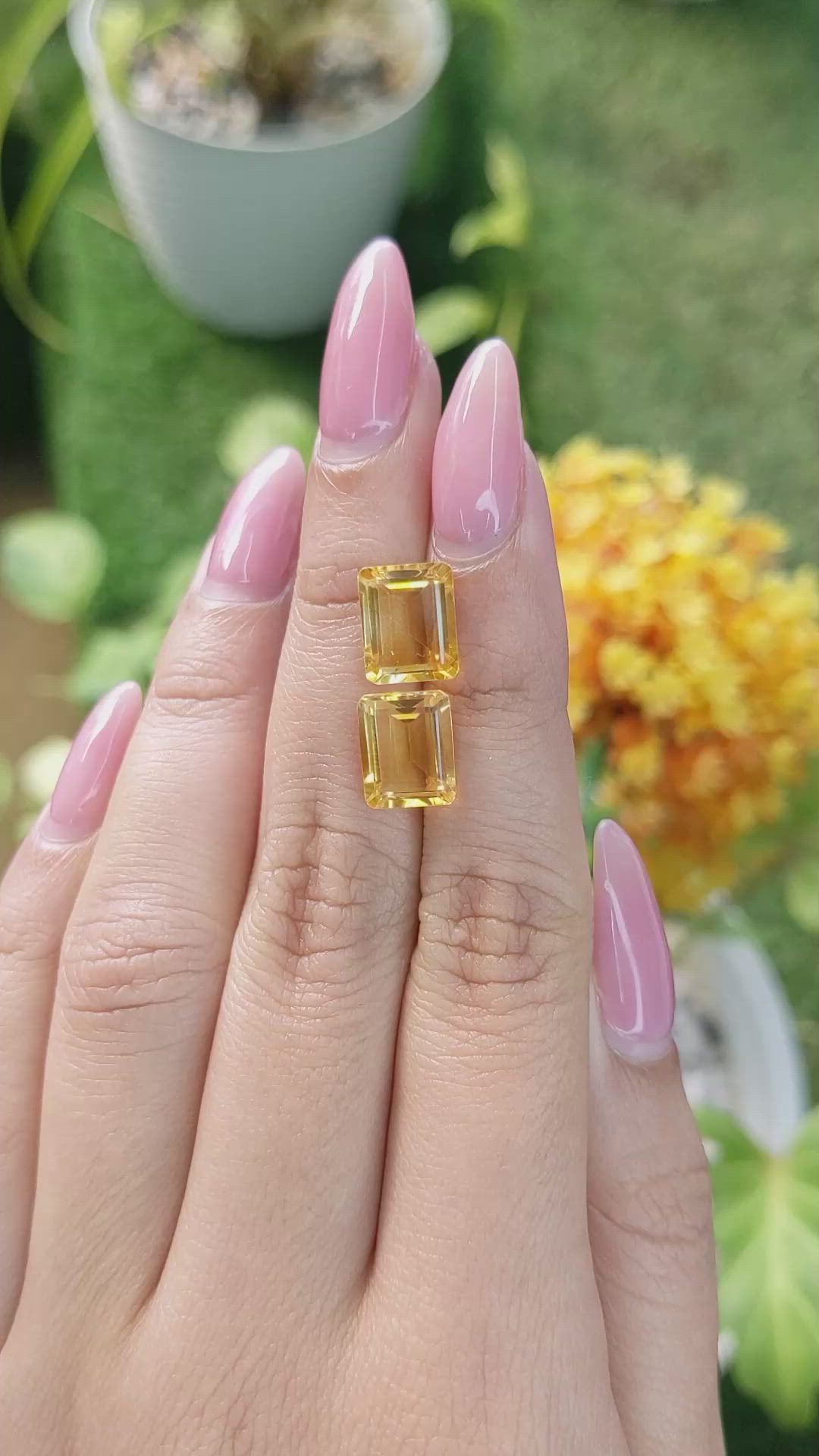 5.99&nbsp;Ct.Tw.Total Carat Weight Citrine Pair from Brazil Size Video