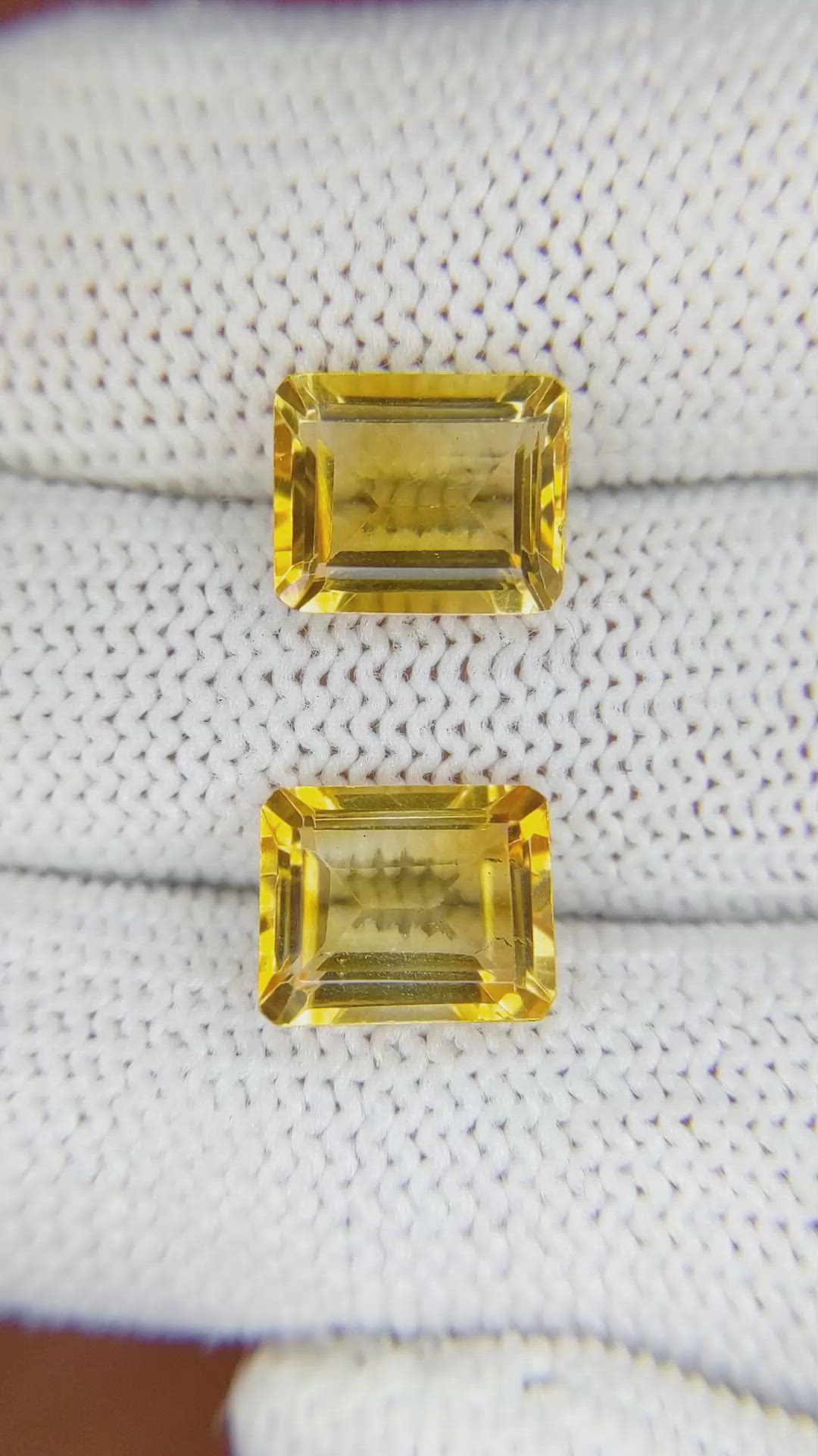5.99 Ct.Tw.Total Carat Weight Citrine Pair from Brazil Size Video