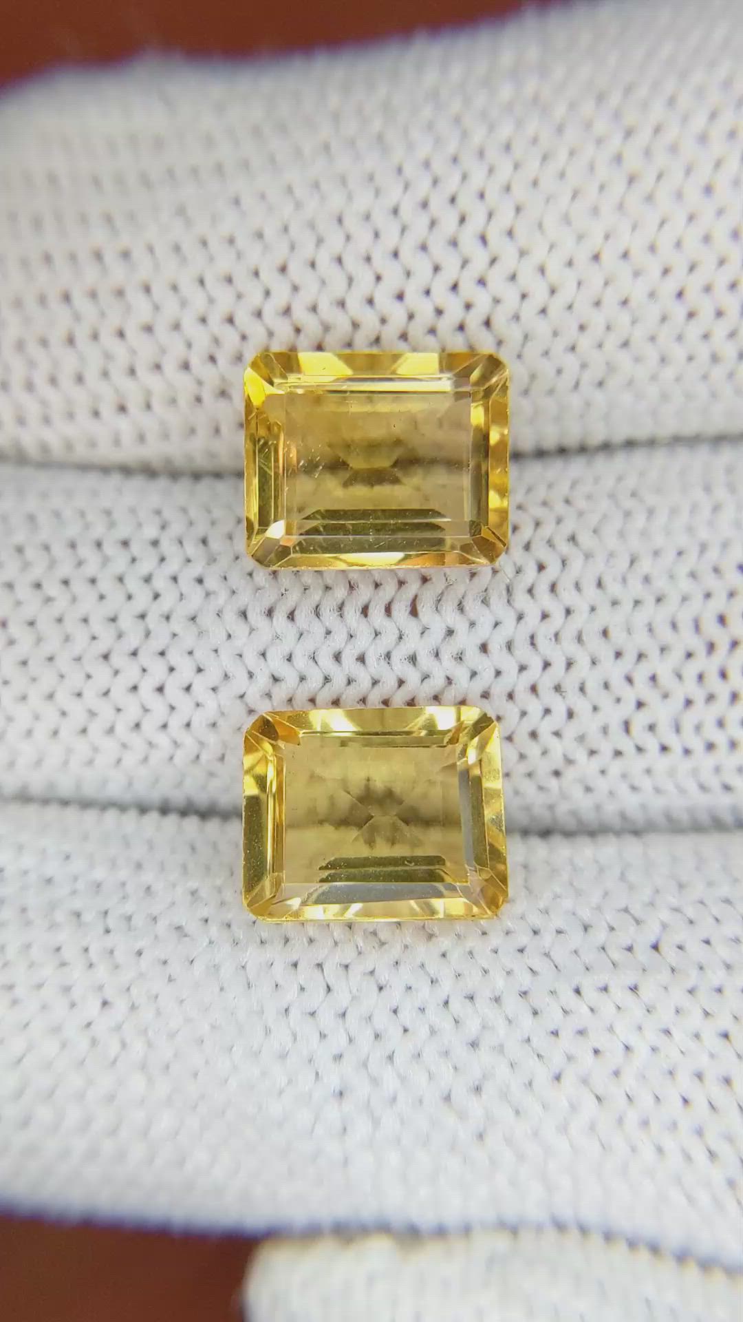 6.16 Ct.Tw.Total Carat Weight Citrine Pair from Brazil Size Video
