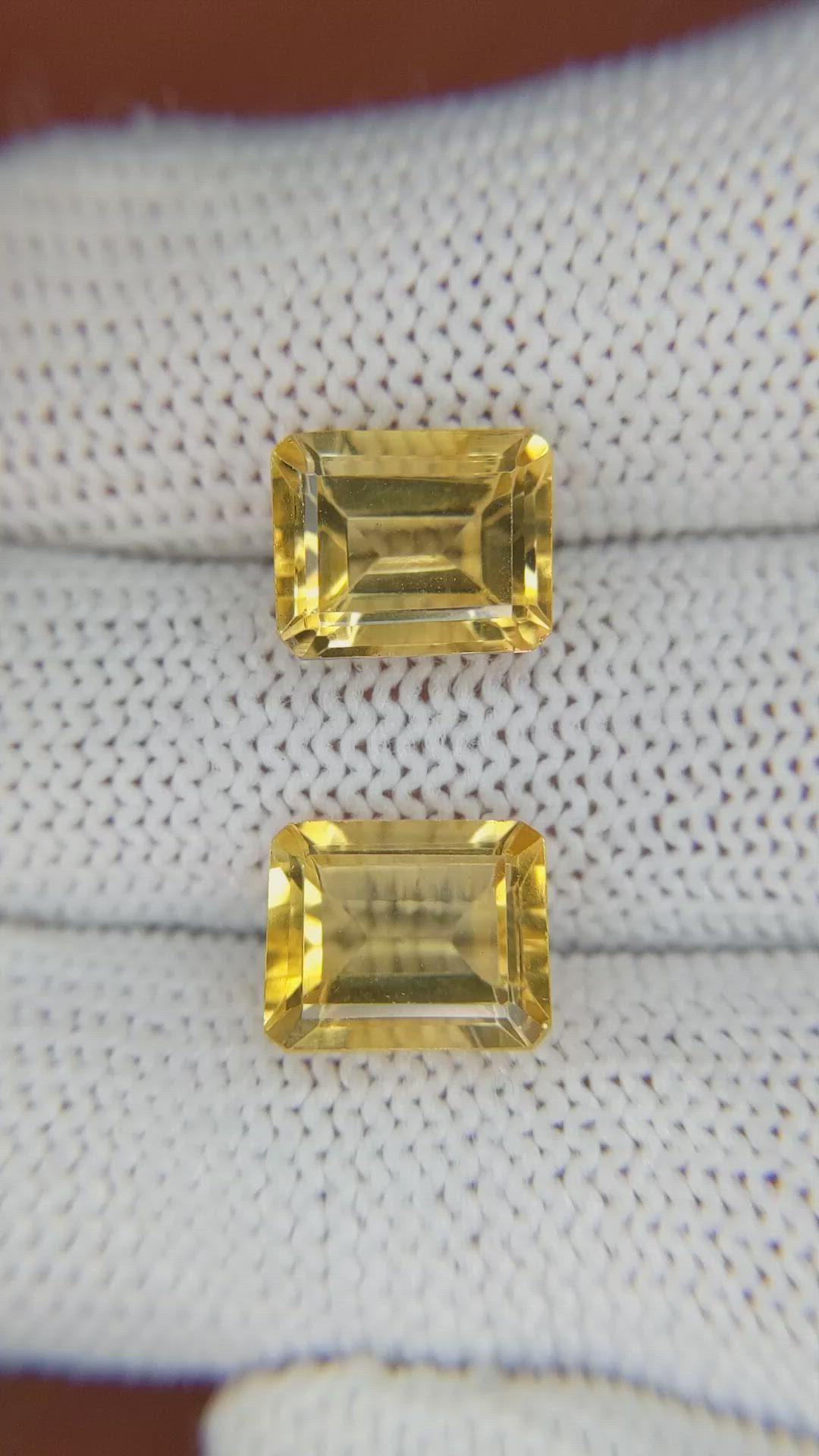 6.49 Ct.Tw.Total Carat Weight Citrine Pair from Brazil Size Video