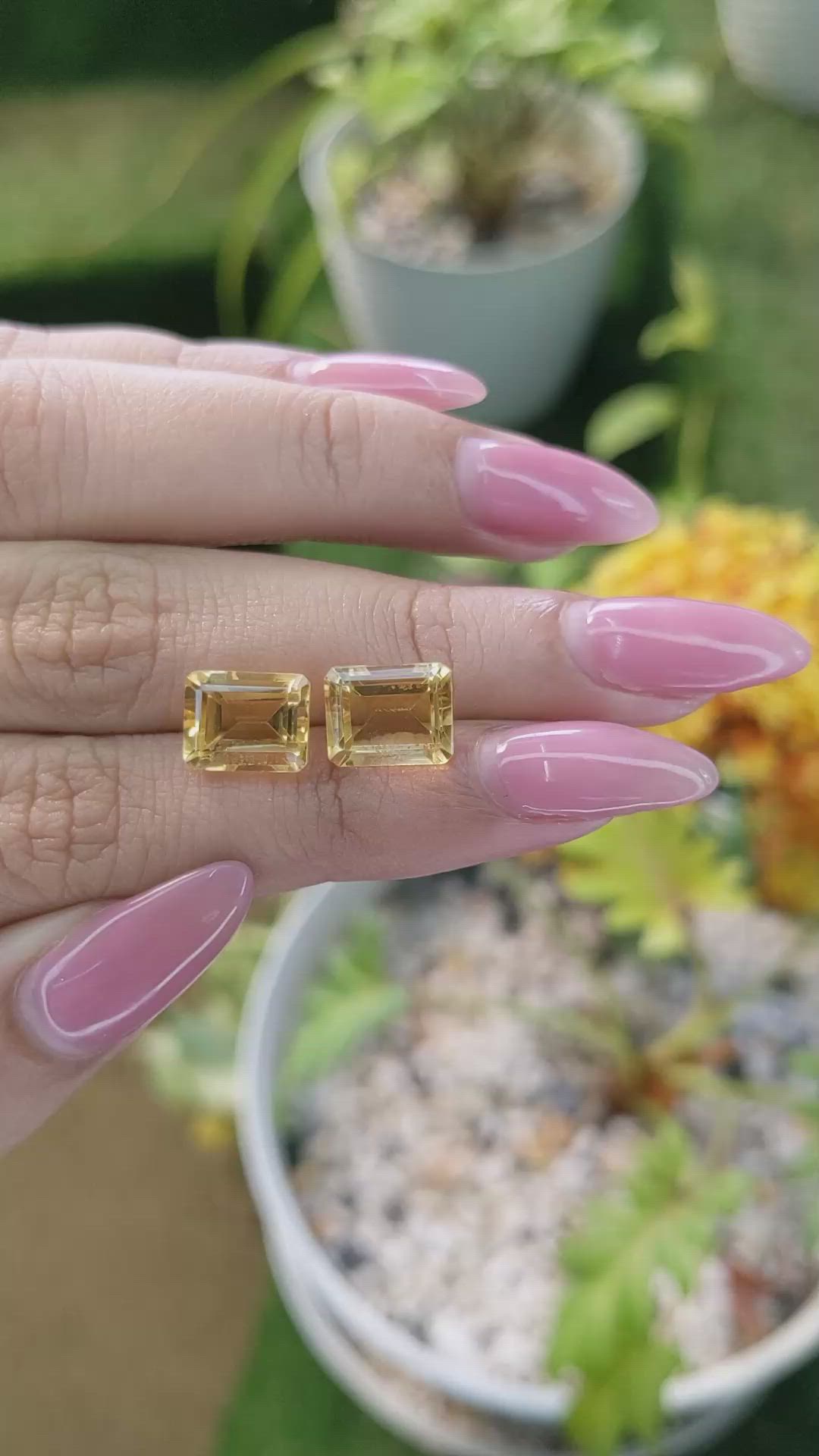 6.49 Ct.Tw.Total Carat Weight Citrine Pair from Brazil Size Video