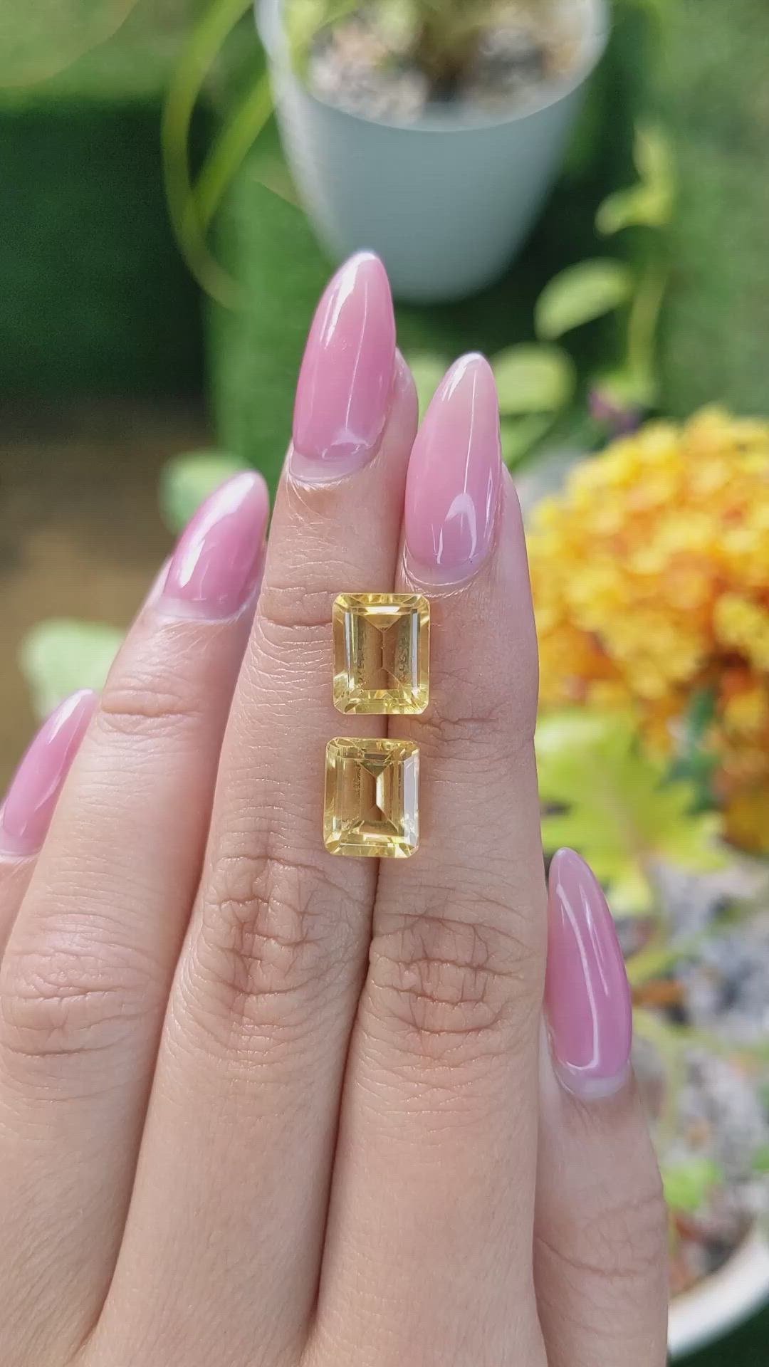 6.49 Ct.Tw.Total Carat Weight Citrine Pair from Brazil Size Video