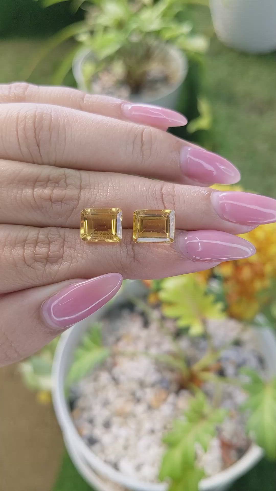 6.78 Ct.Tw.Total Carat Weight Citrine Pair from Brazil Size Video