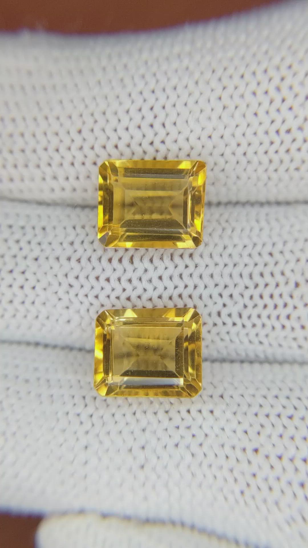 6.78 Ct.Tw.Total Carat Weight Citrine Pair from Brazil Size Video